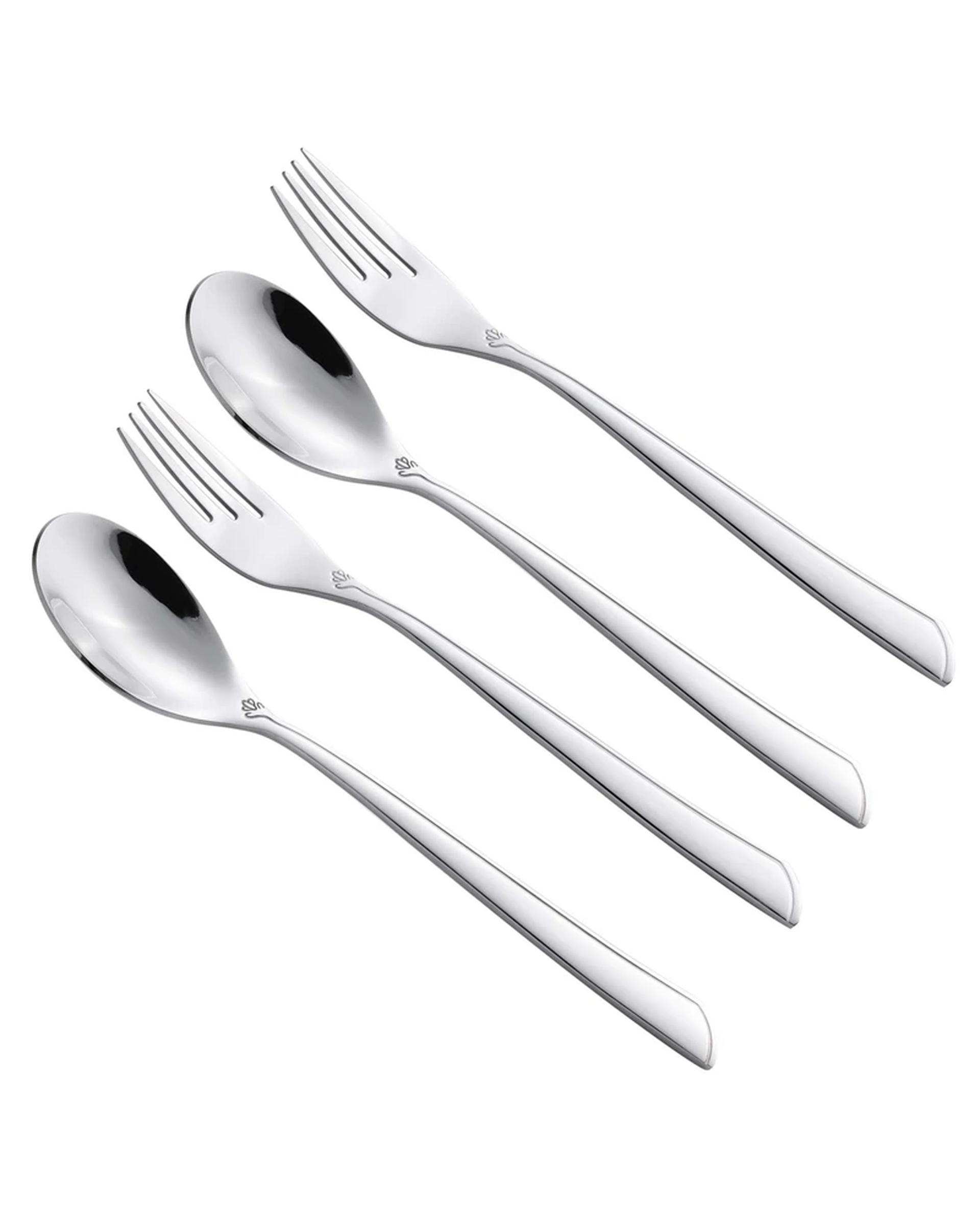سرویس قاشق و چنگال 4 پارچه استیل جی فی نی GIFFINI مدل 52