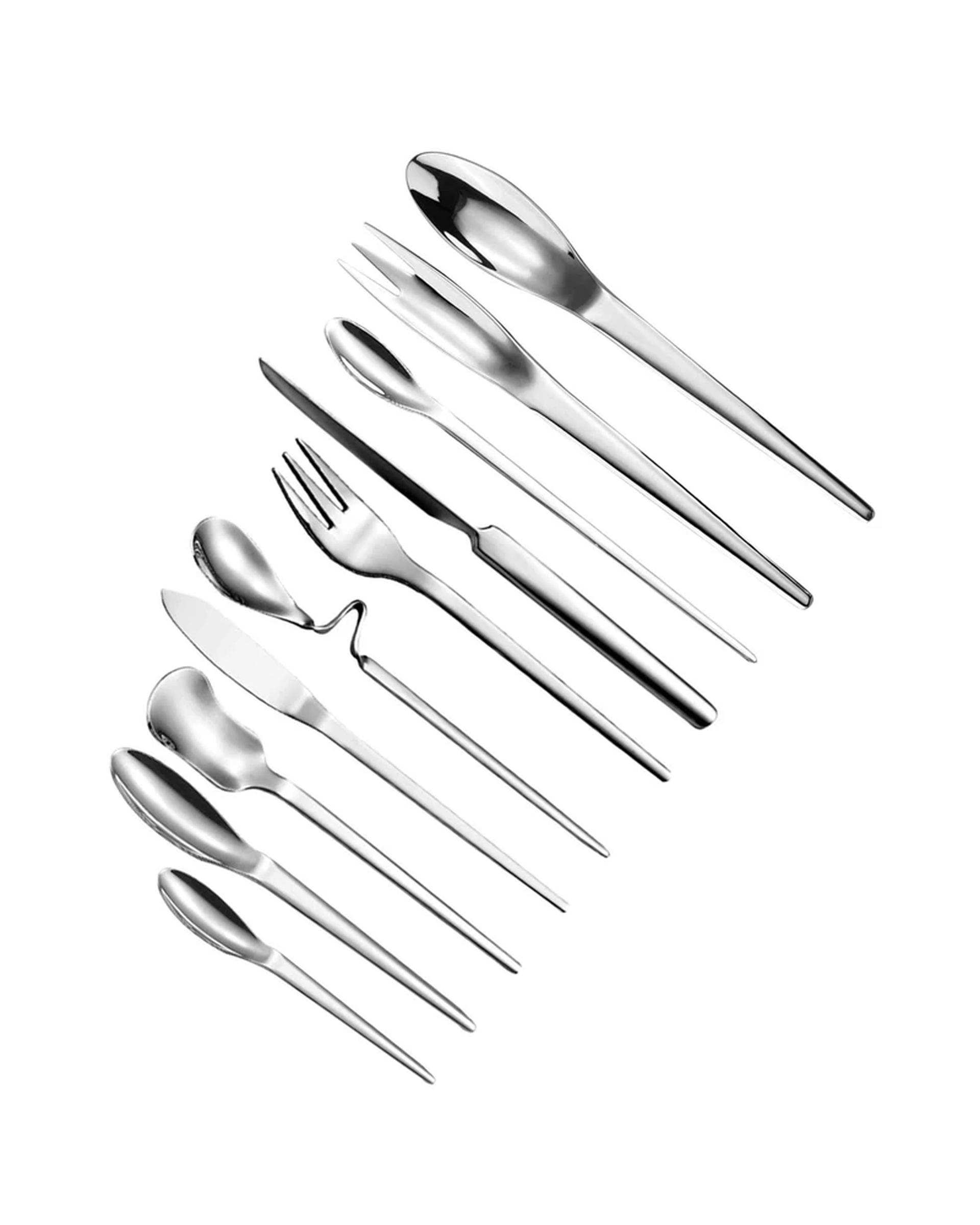 سرویس قاشق و چنگال 10 پارچه استیل جی فی نی GIFFINI مدل 194 رژیمی
