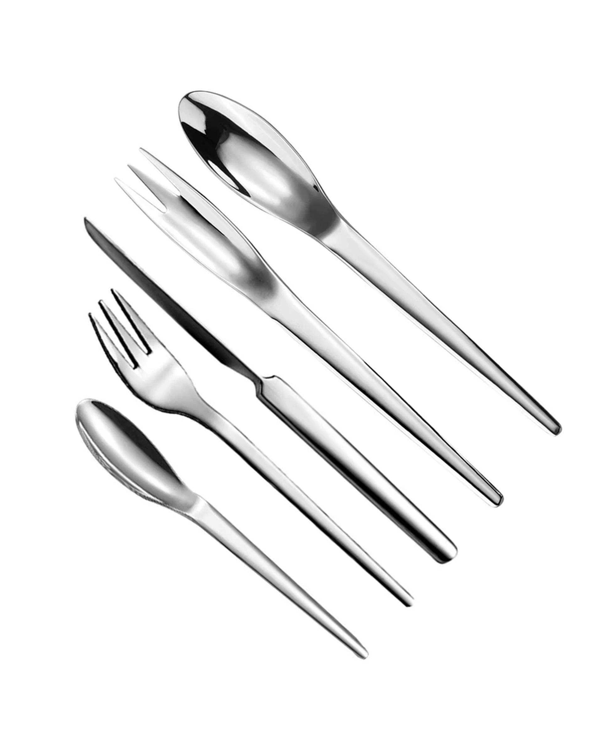 سرویس قاشق و چنگال 5 پارچه استیل جی فی نی GIFFINI مدل رژیمی کد 192