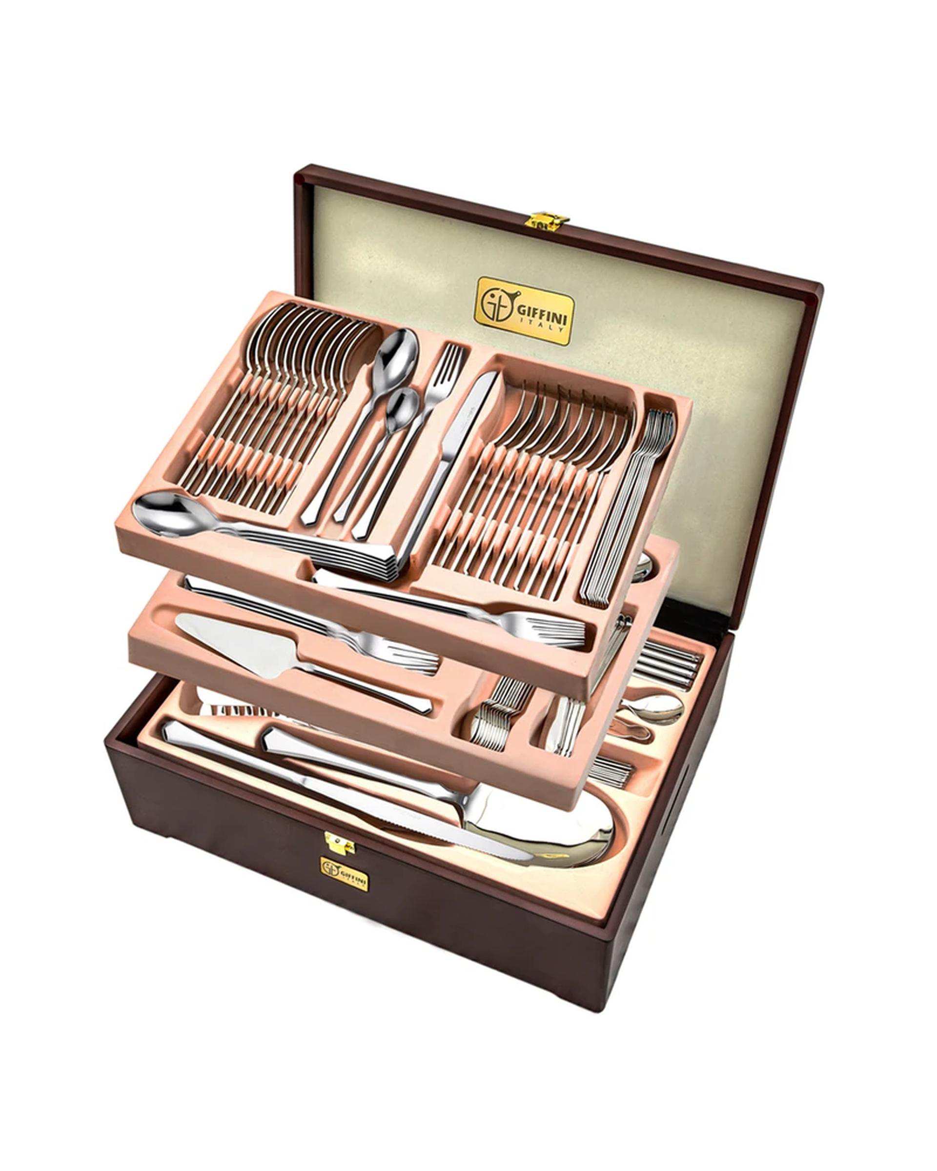 سرویس قاشق و چنگال 142 پارچه استیل جی فی نی GIFFINI مدل 458