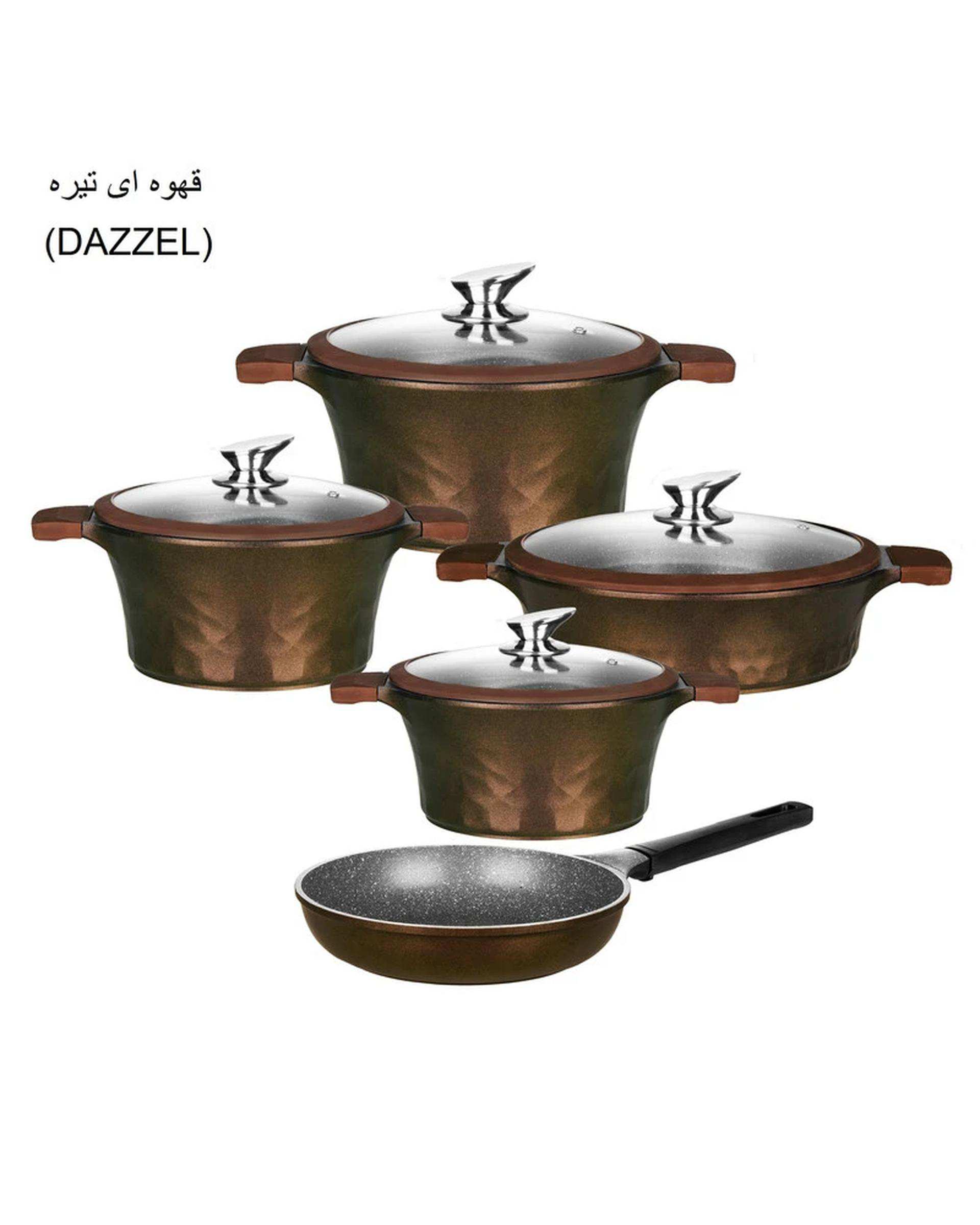 سرویس پخت و پز 9 پارچه قهوه ای تیره جی فی نی GIFFINI کد 01