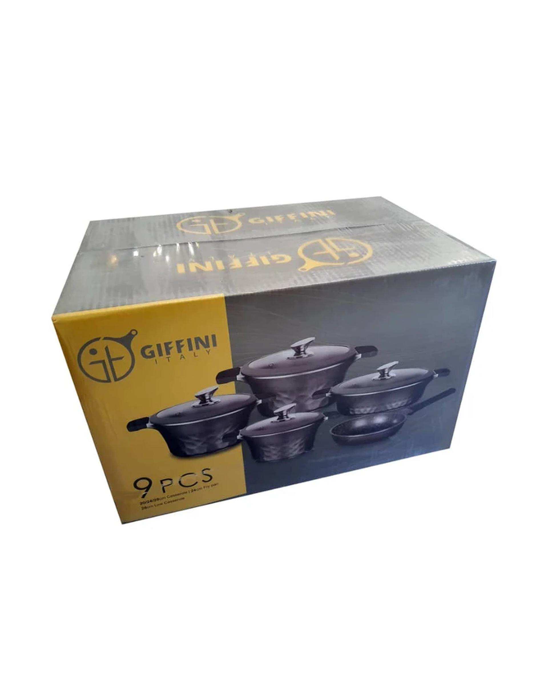 سرویس پخت و پز 9 پارچه قهوه ای تیره جی فی نی GIFFINI کد 01