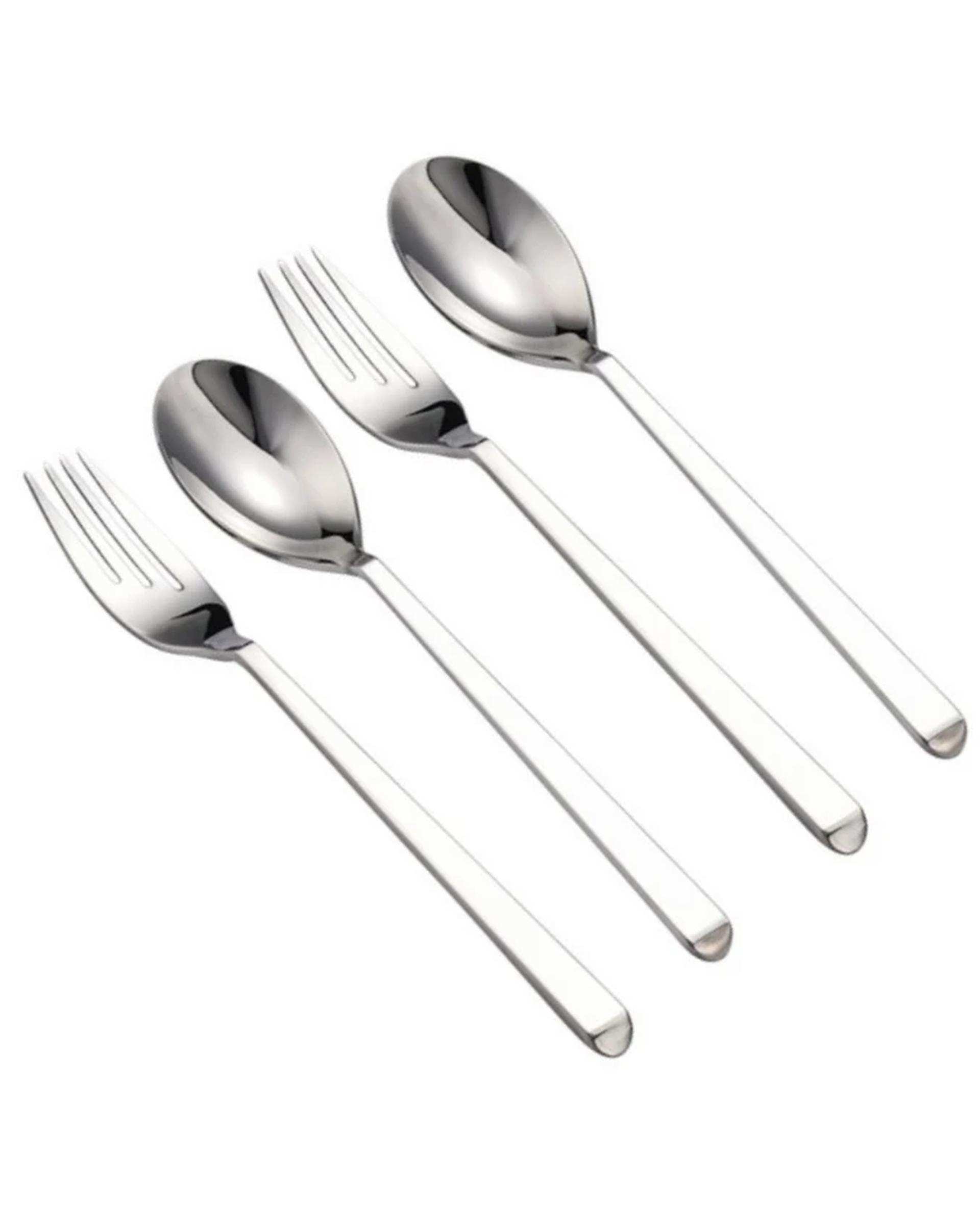 ست قاشق و چنگال استیل جی فی نی GIFFINI مدل 01 مجموعه 4 عددی