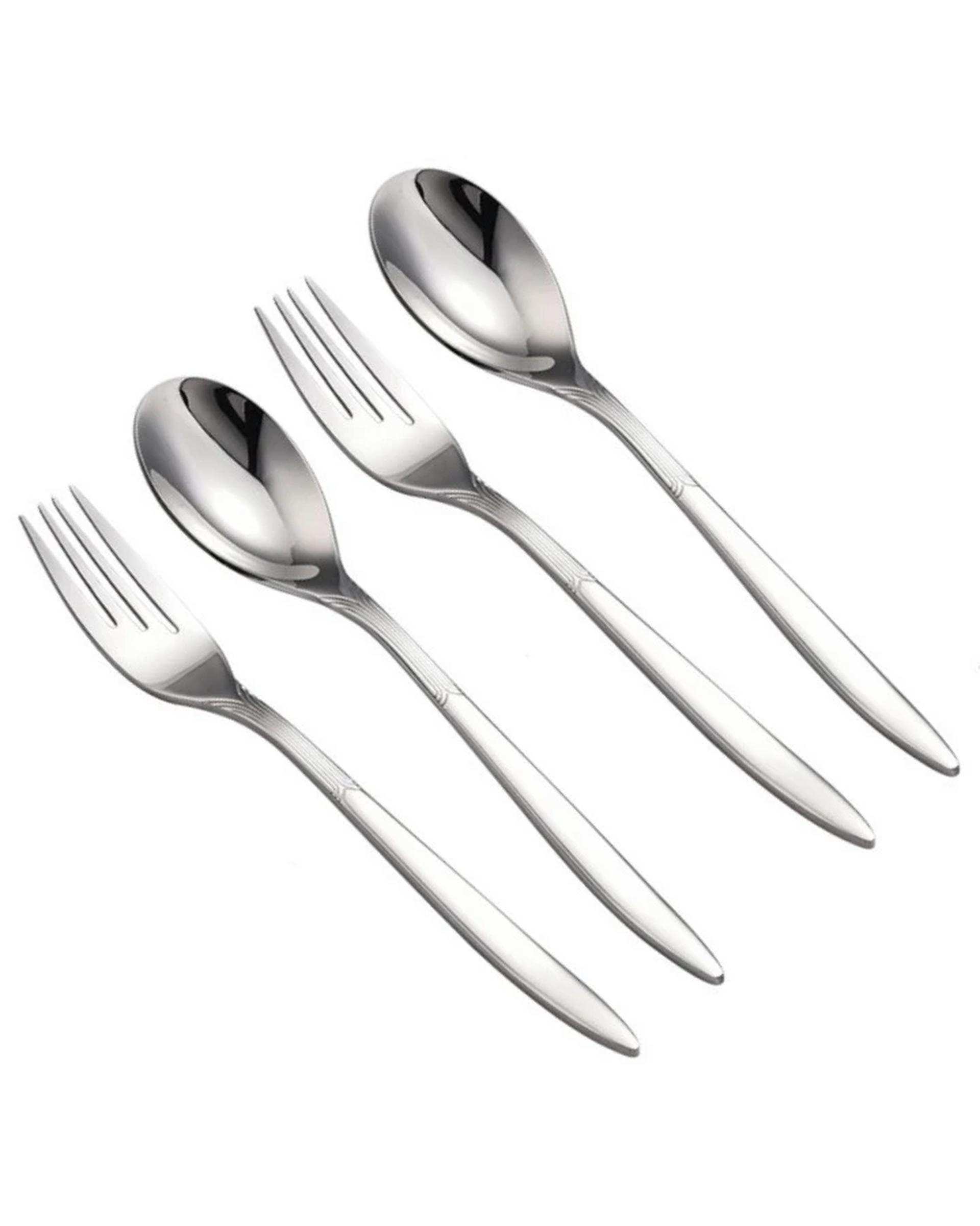 ست قاشق و چنگال استیل جی فی نی GIFFINI مدل 02 مجموعه 4 عددی