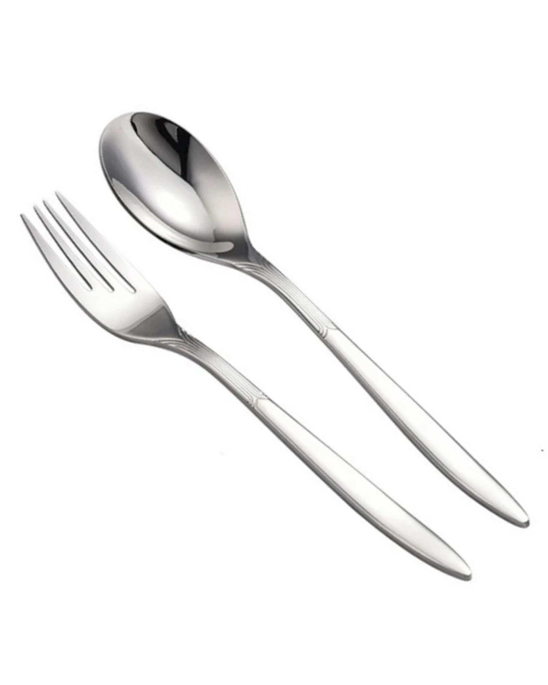 ست قاشق و چنگال استیل جی فی نی GIFFINI مدل 02 مجموعه 4 عددی