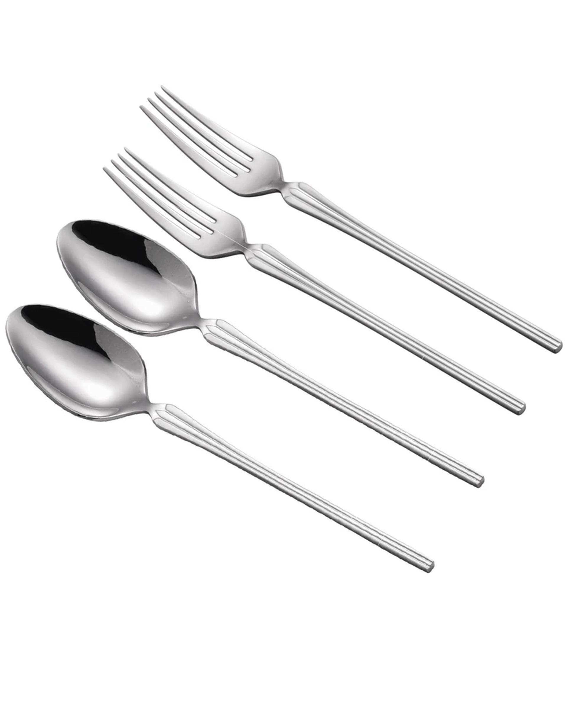 ست قاشق و چنگال استیل جی فی نی GIFFINI مدل 03 مجموعه 4 عددی