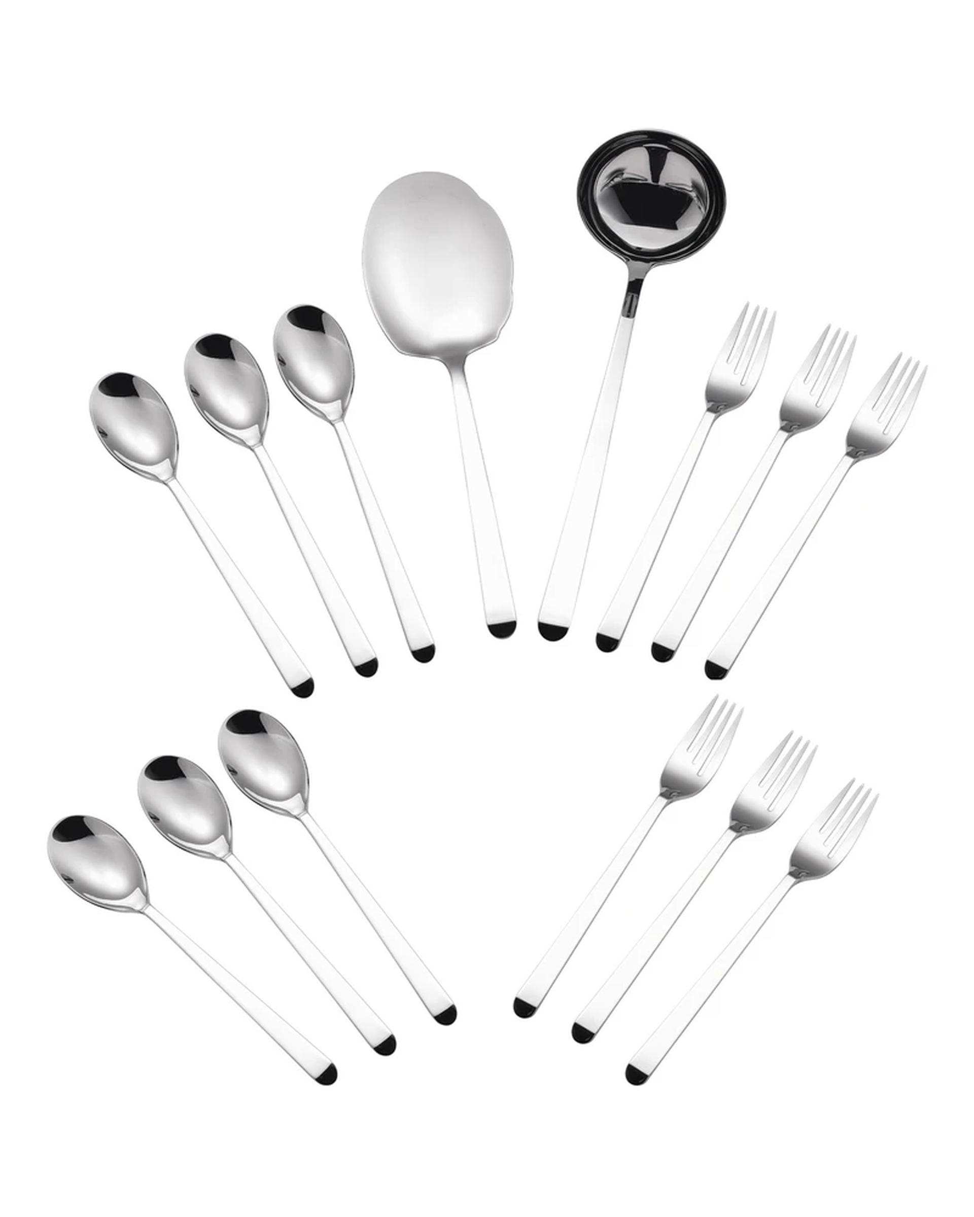 سرویس قاشق و چنگال 14 پارچه استیل جی فی نی GIFFINI مدل 01