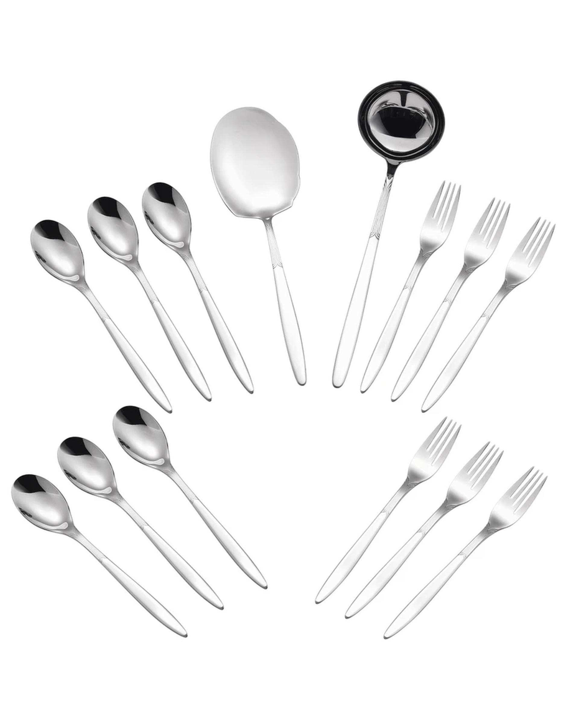 سرویس قاشق و چنگال 14 پارچه استیل جی فی نی GIFFINI مدل 02