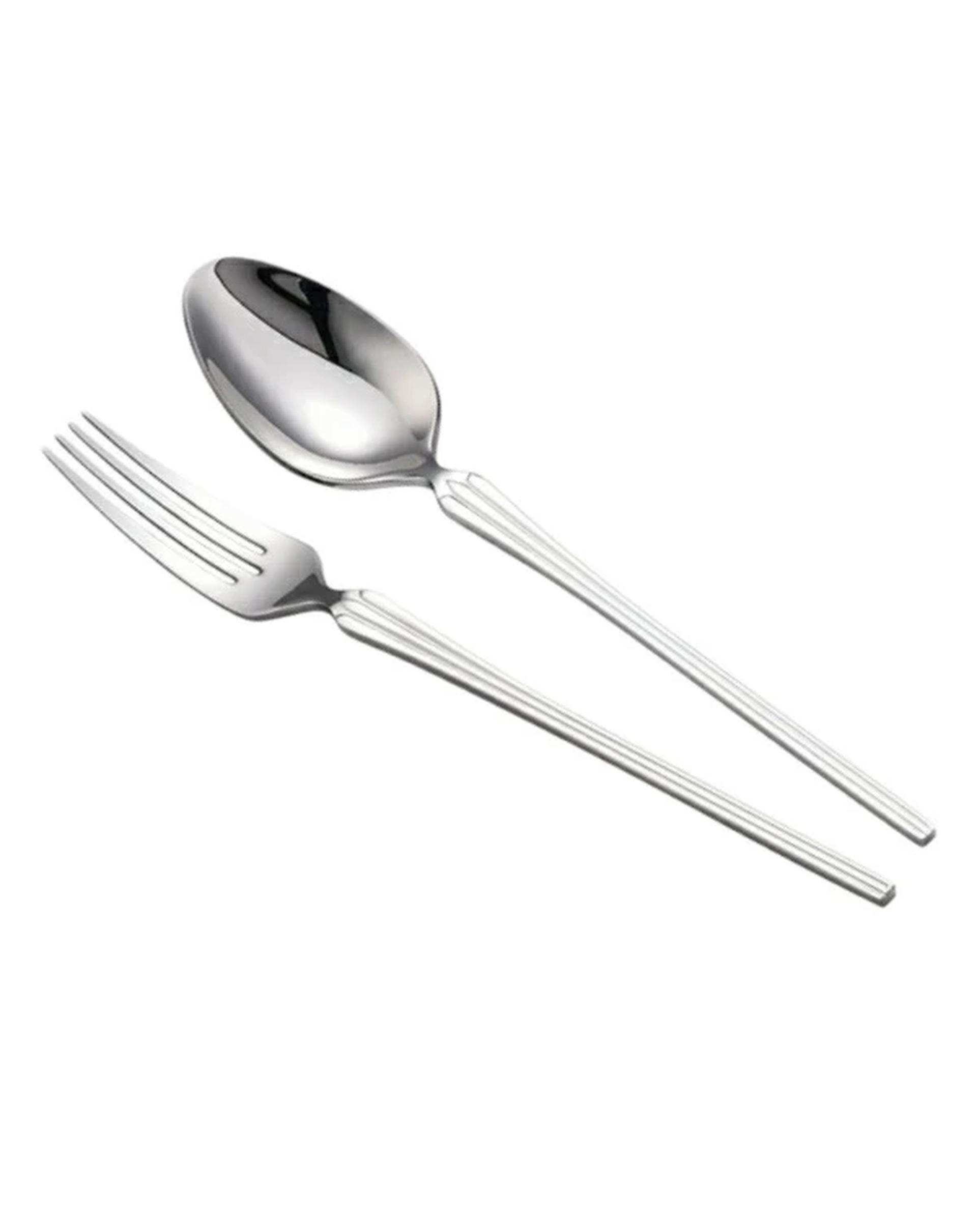 قاشق و چنگال دو پارچه استیل جی فی نی GIFFINI کد 03