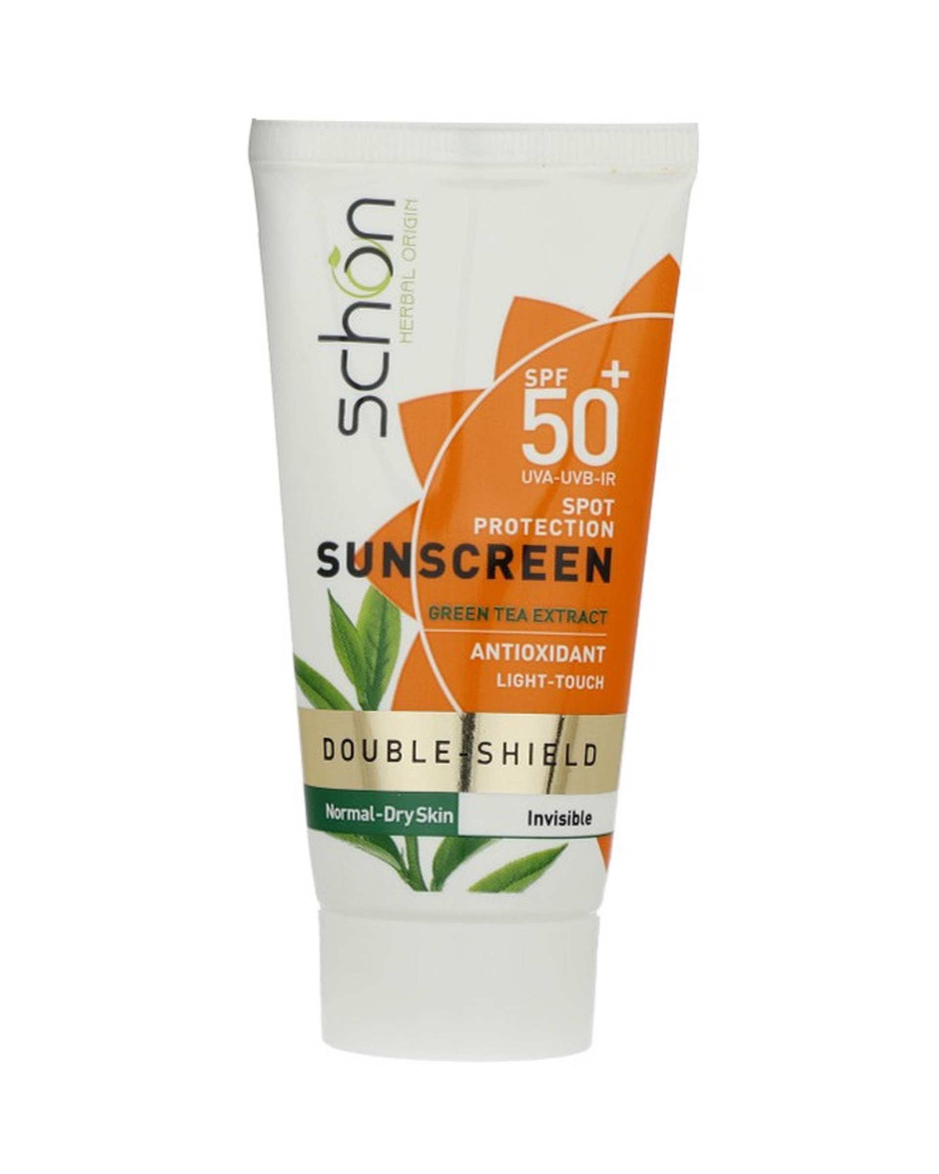 کرم ضد آفتاب بی رنگ SPF50 شون مدل Double Shield مناسب پوست نرمال تا خشک 50ml