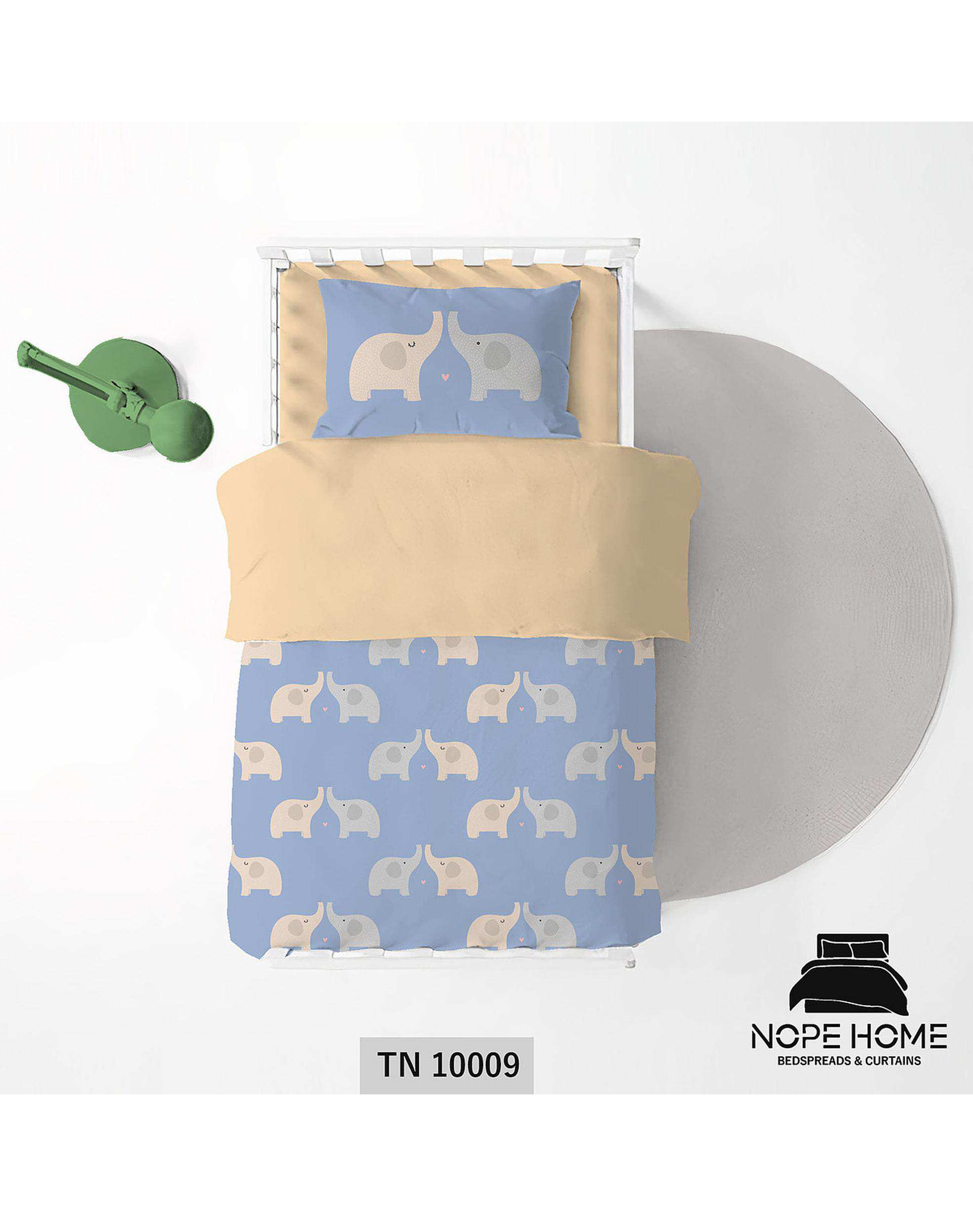 سرویس لحاف روتختی یک نفره 5 تکه کودک نوپه هوم Nopehome طرح فیل کارتونی کد TN10009