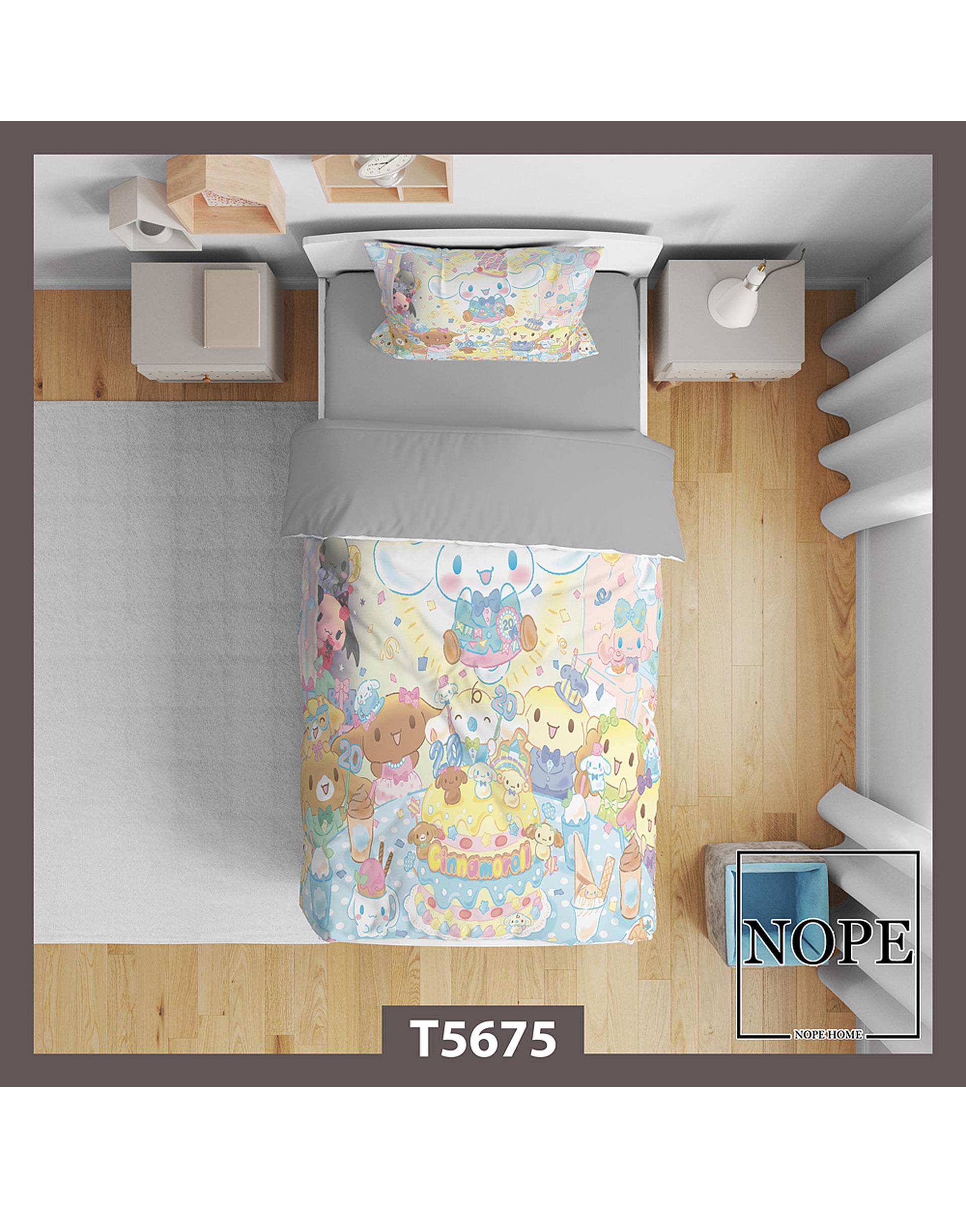 سرویس لحاف روتختی کودک یک نفره 5 تکه نوپه هوم Nopehome طرح کارتونی کد T5675