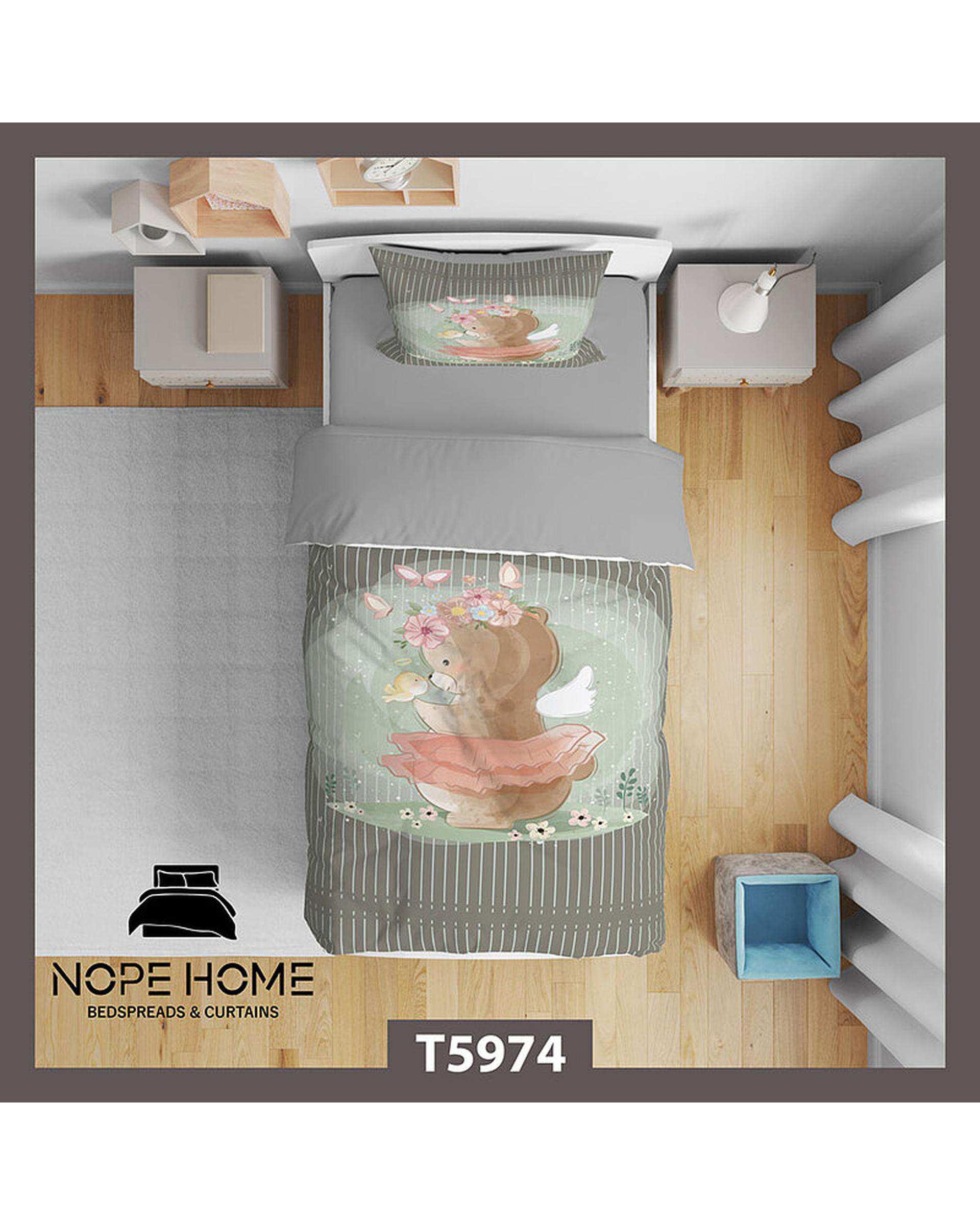 سرویس لحاف روتختی کودک یک نفره 5 تکه نوپه هوم Nopehome طرح عروسک کد T5974