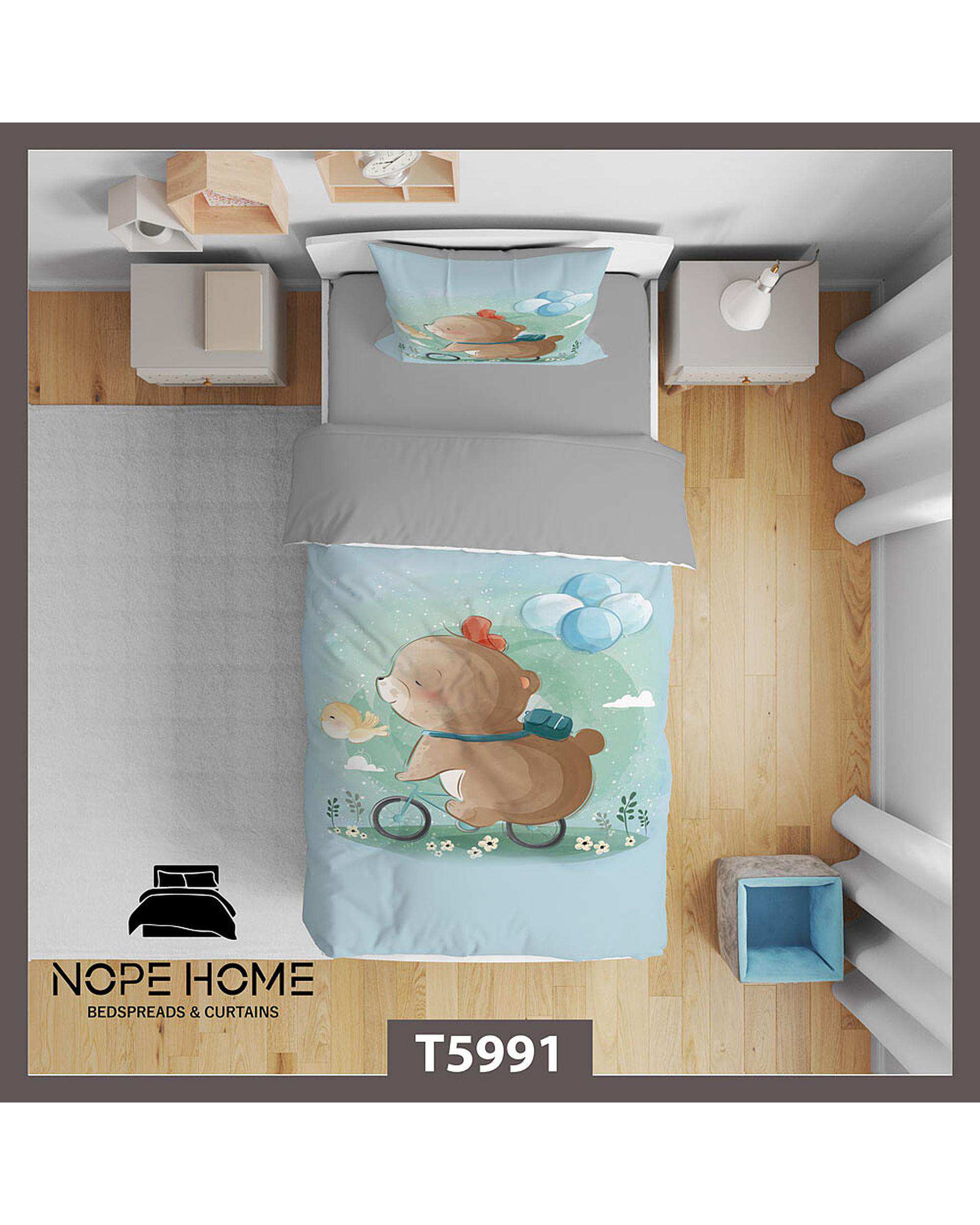 سرویس لحاف روتختی کودک یک نفره 5 تکه نوپه هوم Nopehome طرح عروسک کد T5991
