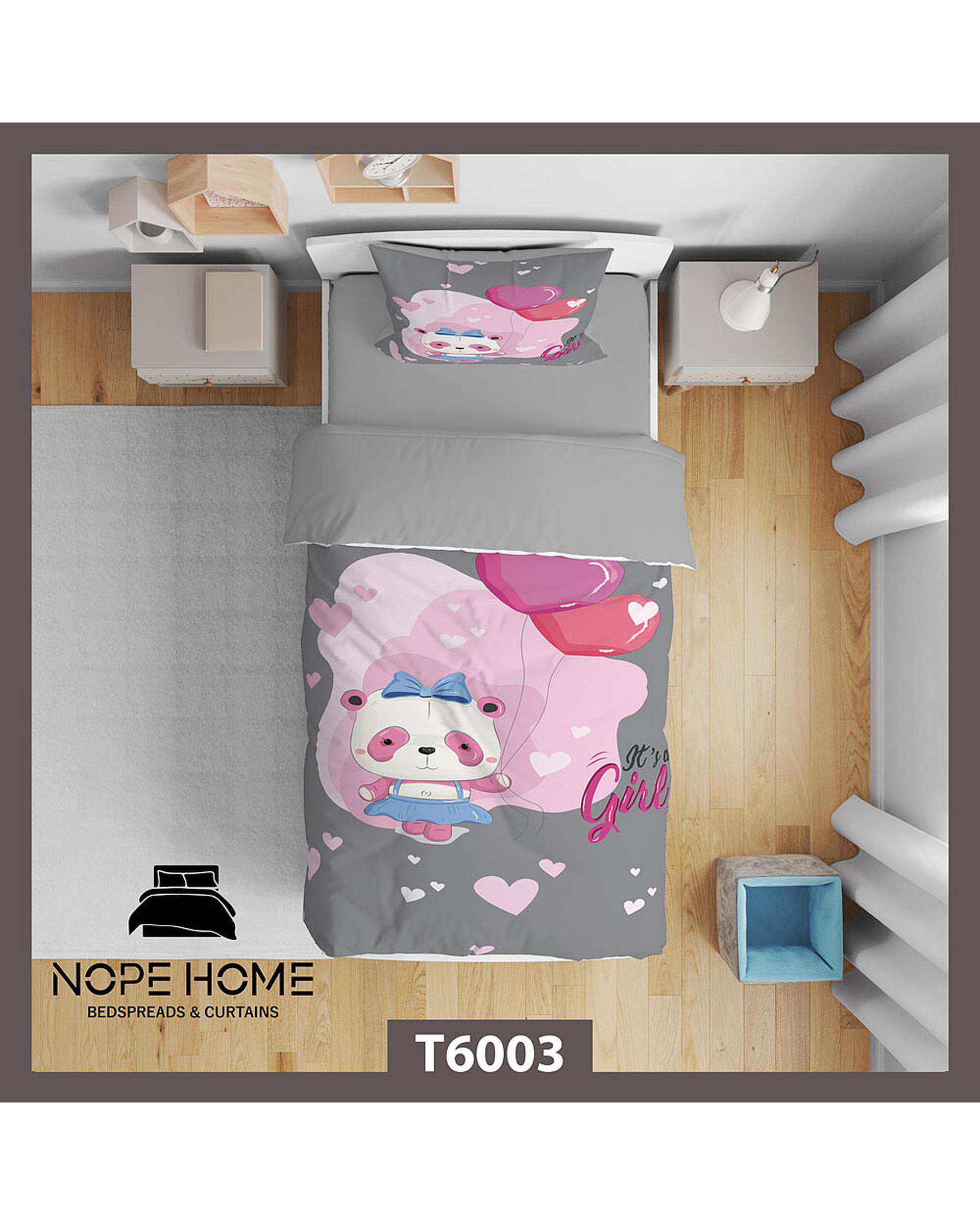 سرویس لحاف روتختی کودک یک نفره 5 تکه نوپه هوم Nopehome طرح پاندا کد T6003