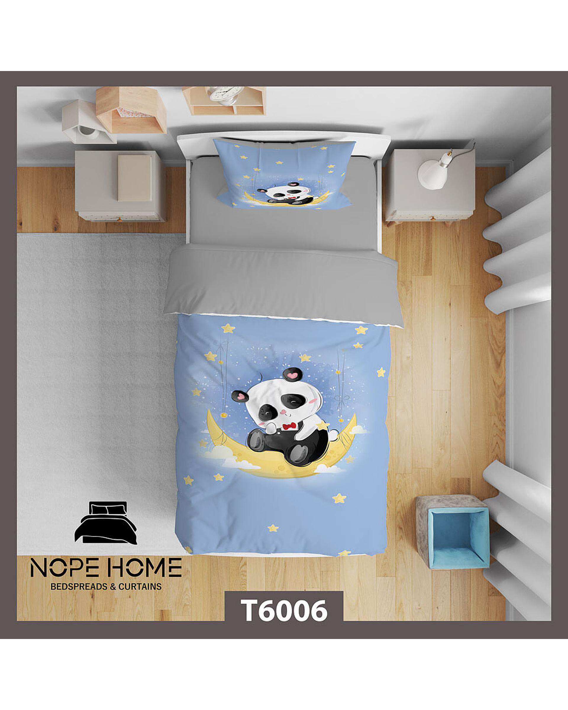 سرویس لحاف روتختی کودک یک نفره 5 تکه نوپه هوم Nopehome طرح پاندا کد T6006