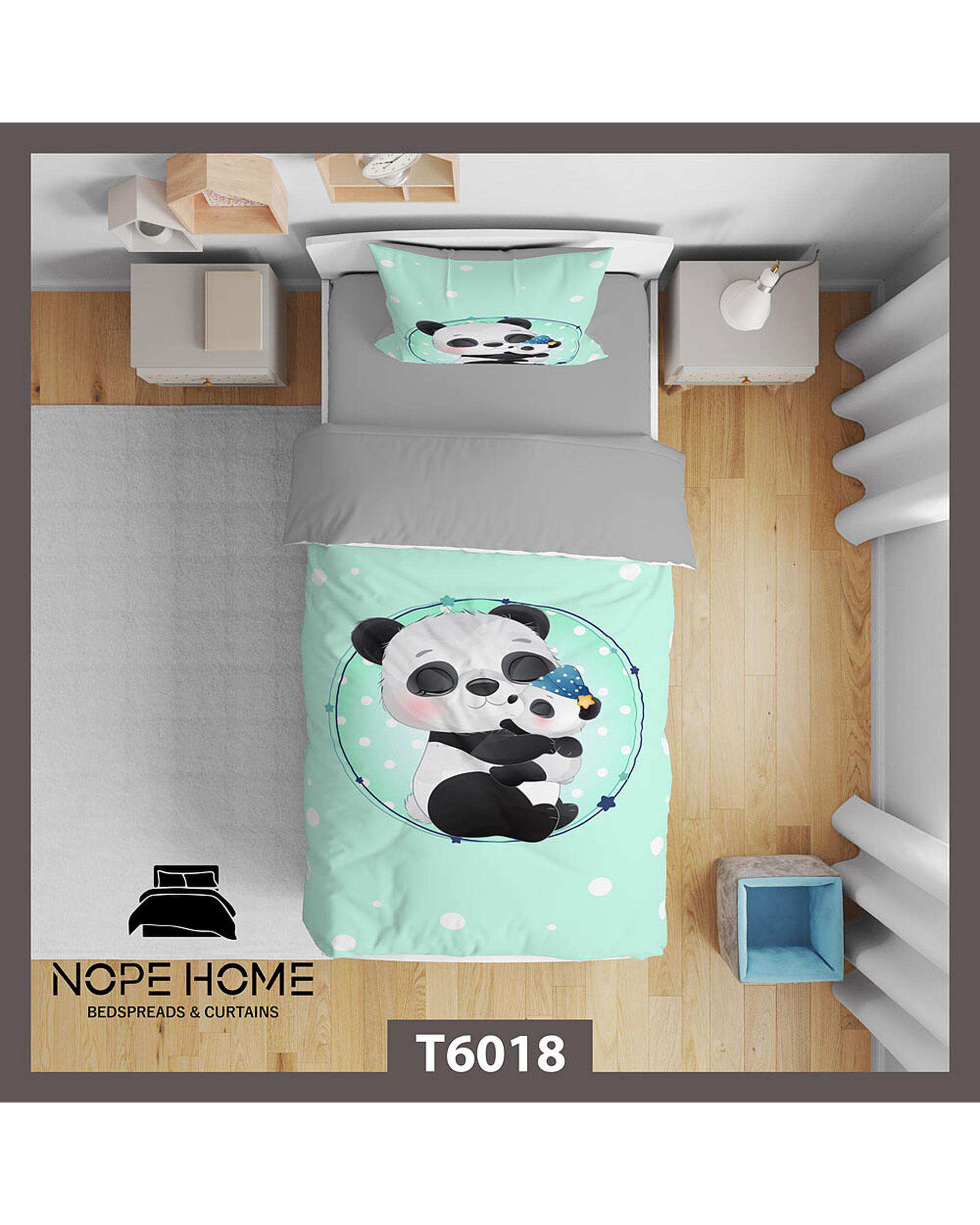 سرویس لحاف روتختی کودک یک نفره 5 تکه نوپه هوم Nopehome طرح پاندا کد T6018