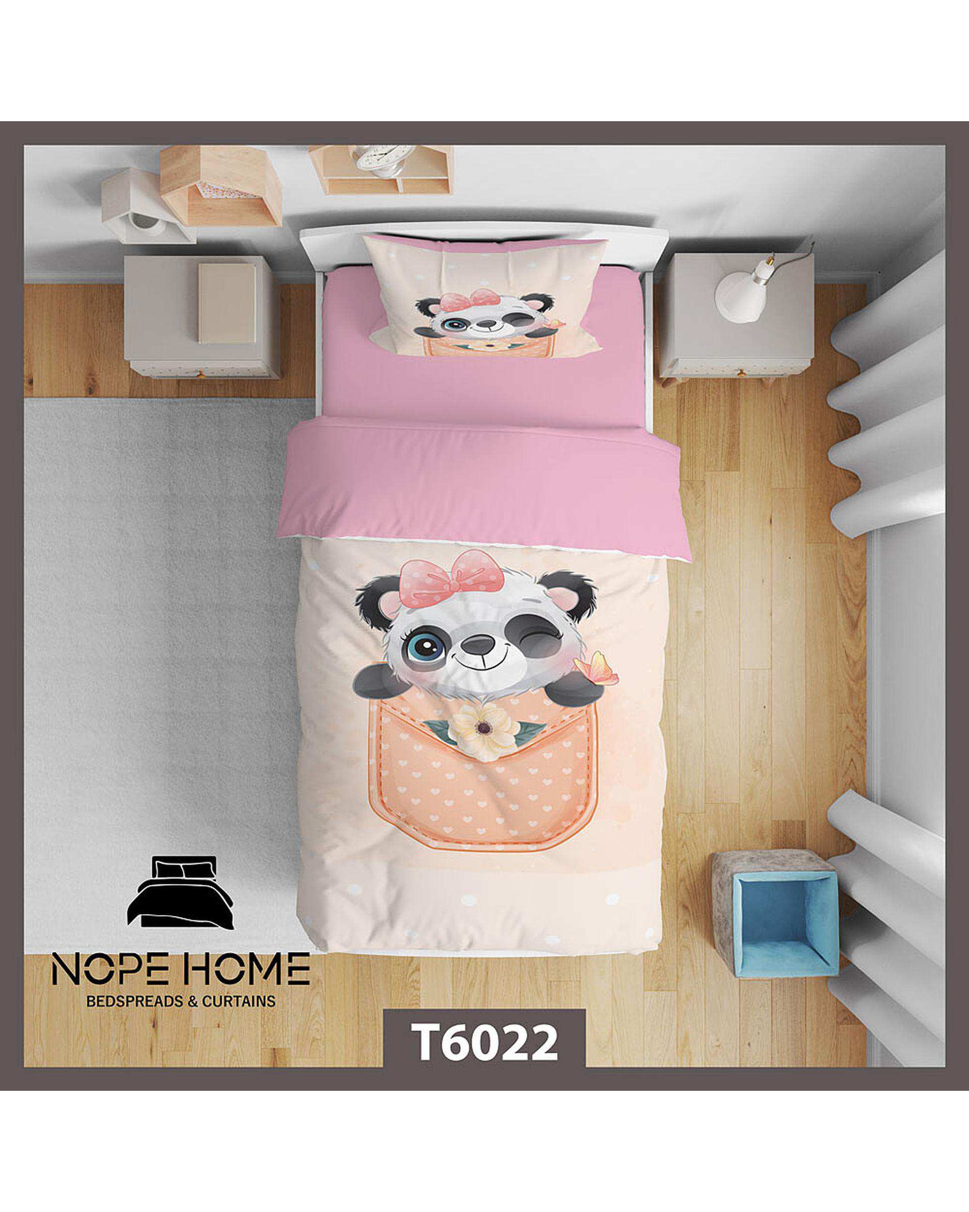 سرویس لحاف روتختی کودک یک نفره 5 تکه نوپه هوم Nopehome طرح پاندا کد T6022