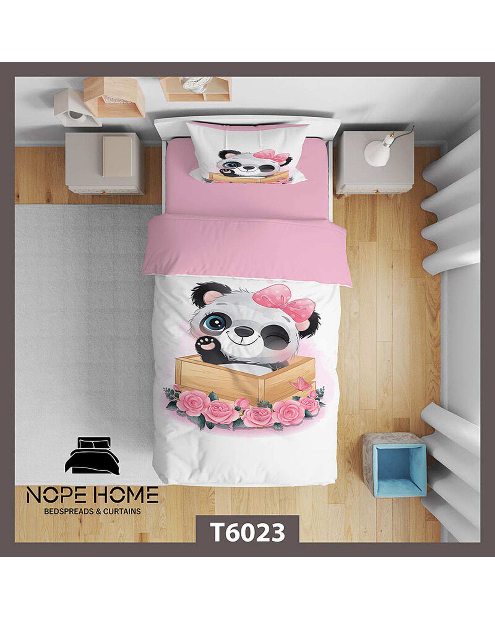سرویس لحاف روتختی کودک یک نفره 5 تکه نوپه هوم Nopehome طرح پاندا کد T6023