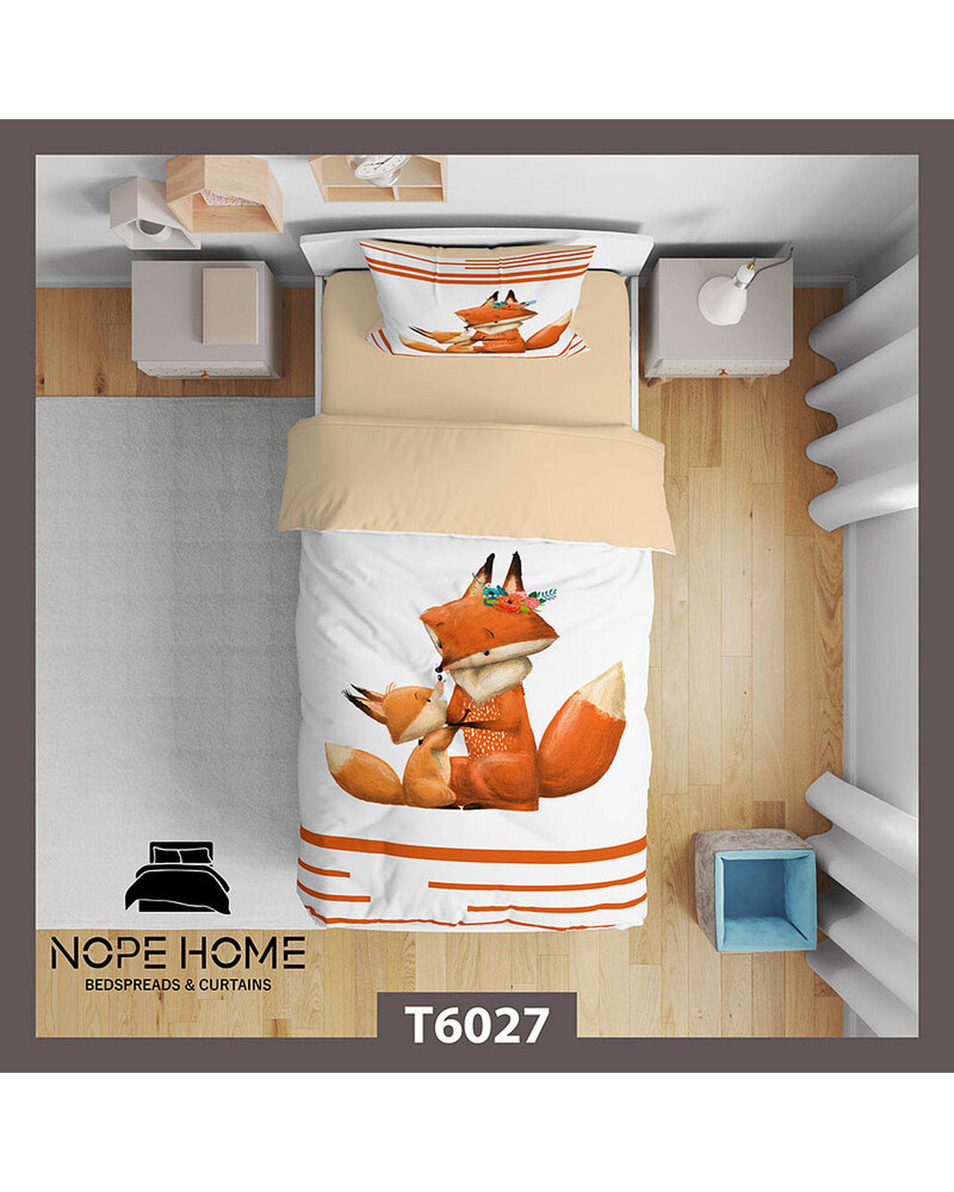 سرویس لحاف روتختی کودک یک نفره 5 تکه نوپه هوم Nopehome طرح روباه کد T6027