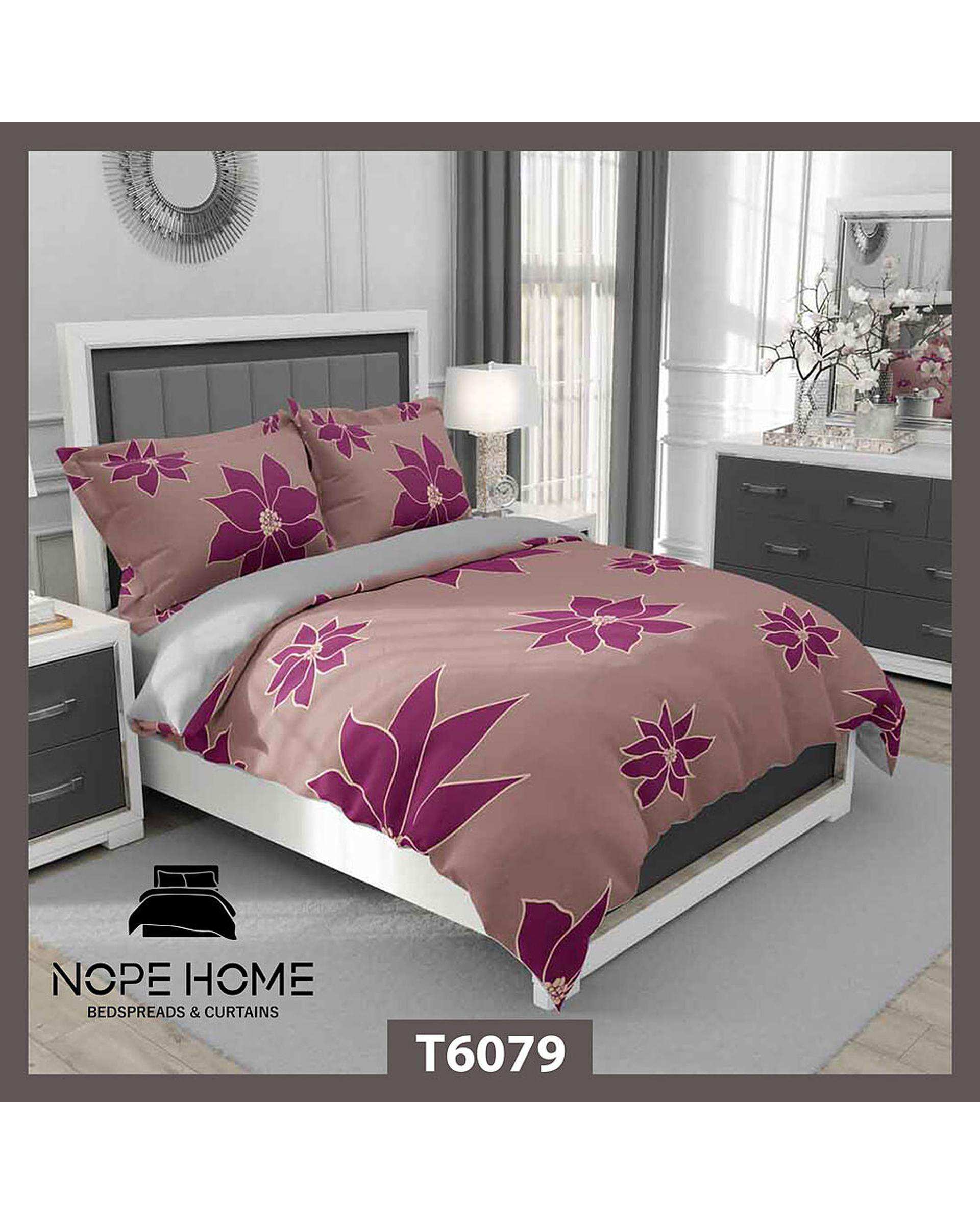سرویس لحاف روتختی یک نفره 5 تکه نوپه هوم Nopehome طرح گل کد T6079