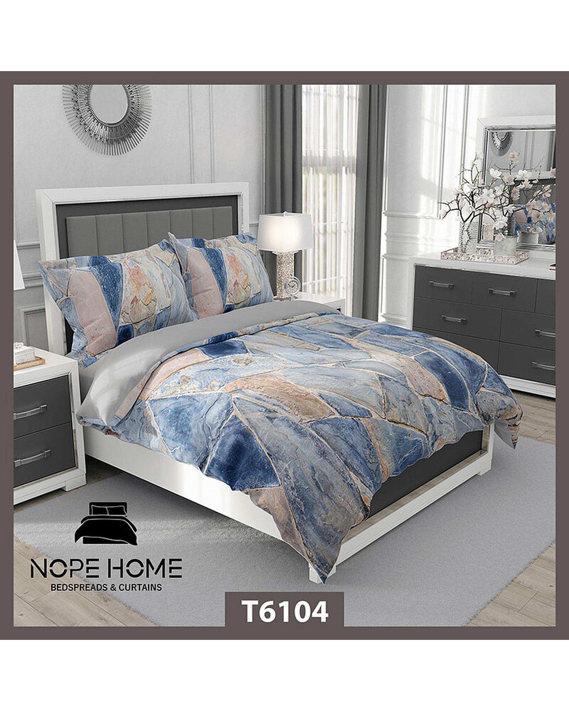 سرویس لحاف روتختی یک نفره 5 تکه نوپه هوم Nopehome طرح مدرن پتینه کد T6104