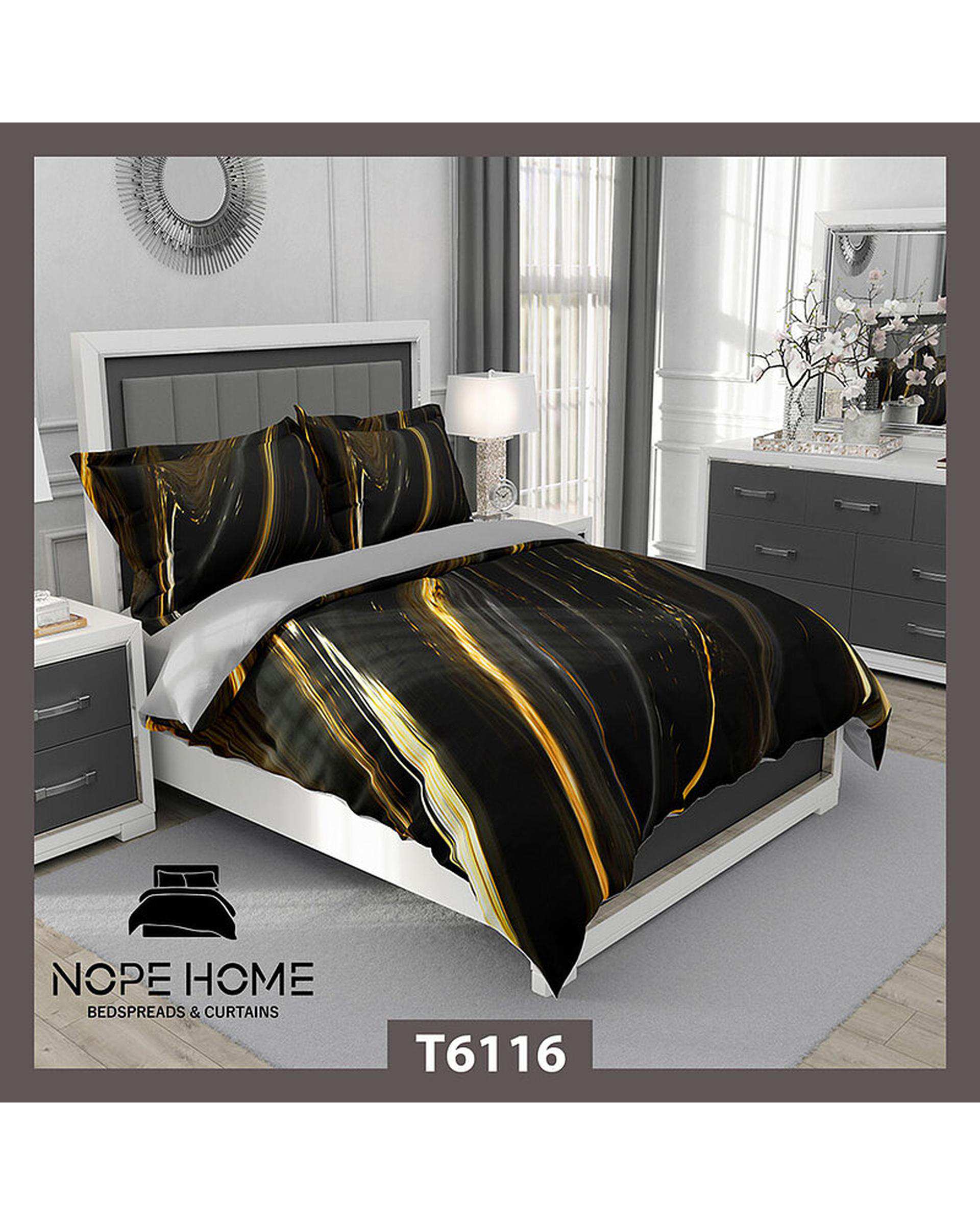 سرویس لحاف روتختی یک نفره 5 تکه نوپه هوم Nopehome طرح مدرن خطی کد T6116