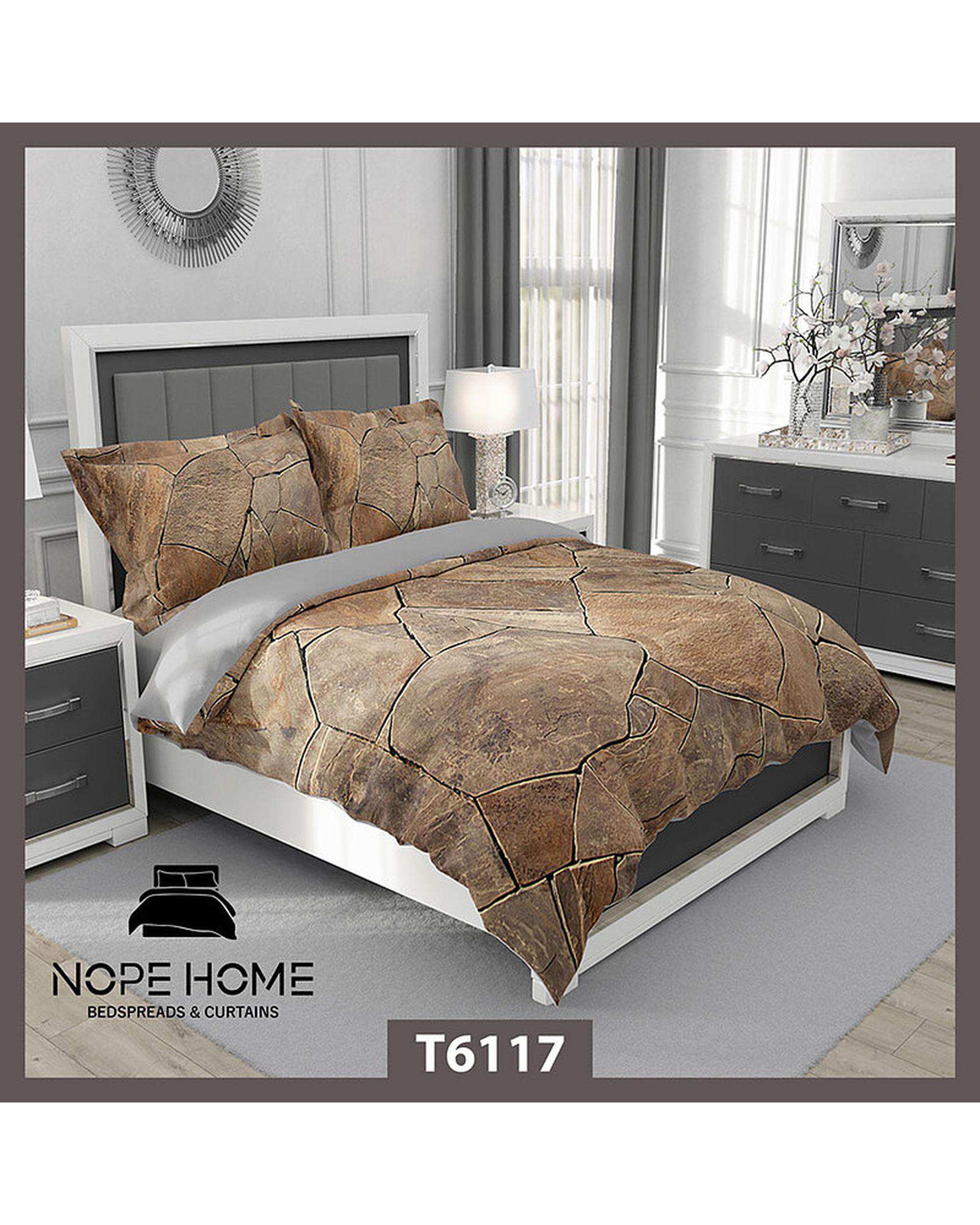 سرویس لحاف روتختی یک نفره 5 تکه نوپه هوم Nopehome طرح پتینه مدرن کد T6117