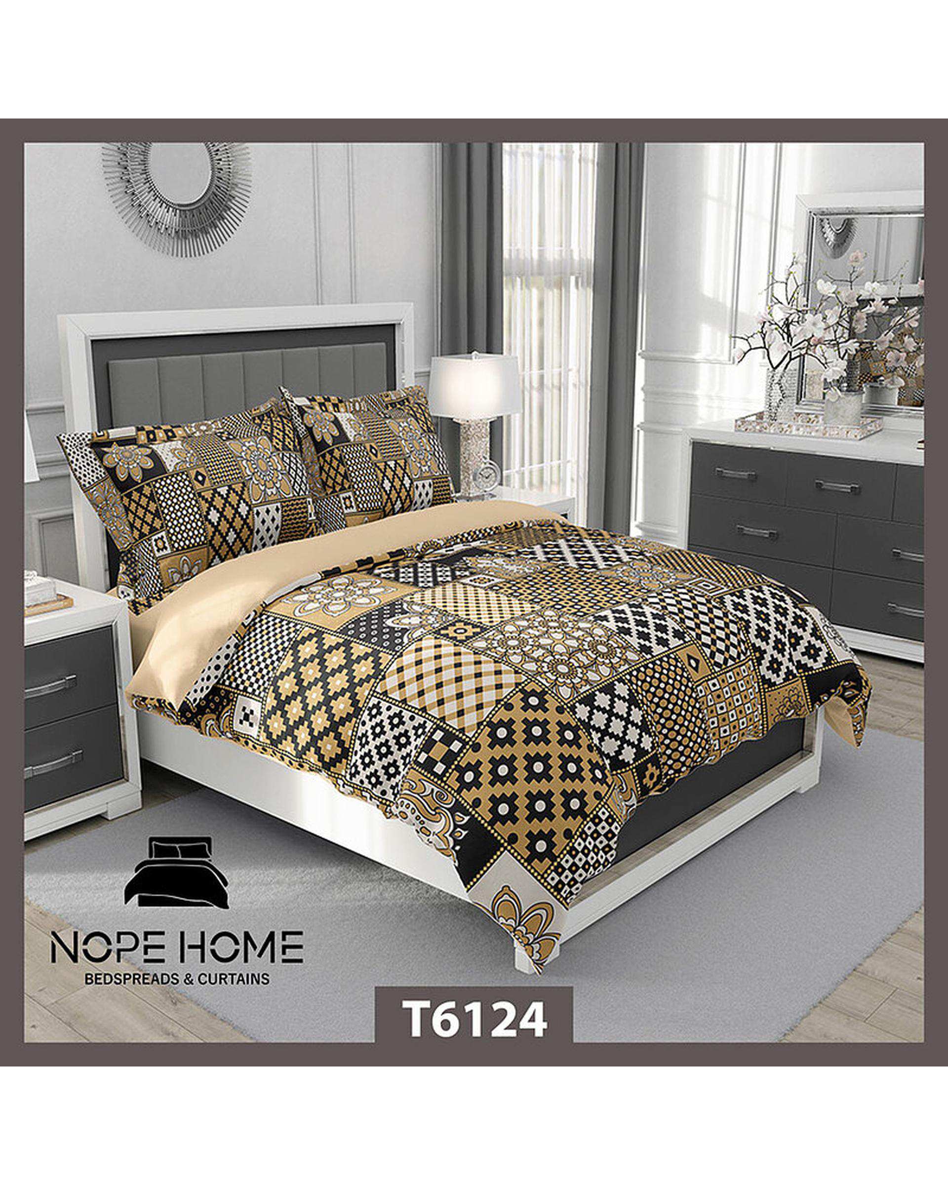 سرویس لحاف روتختی یک نفره 5 تکه نوپه هوم Nopehome طرح مدرن تیکه ای کد T6124