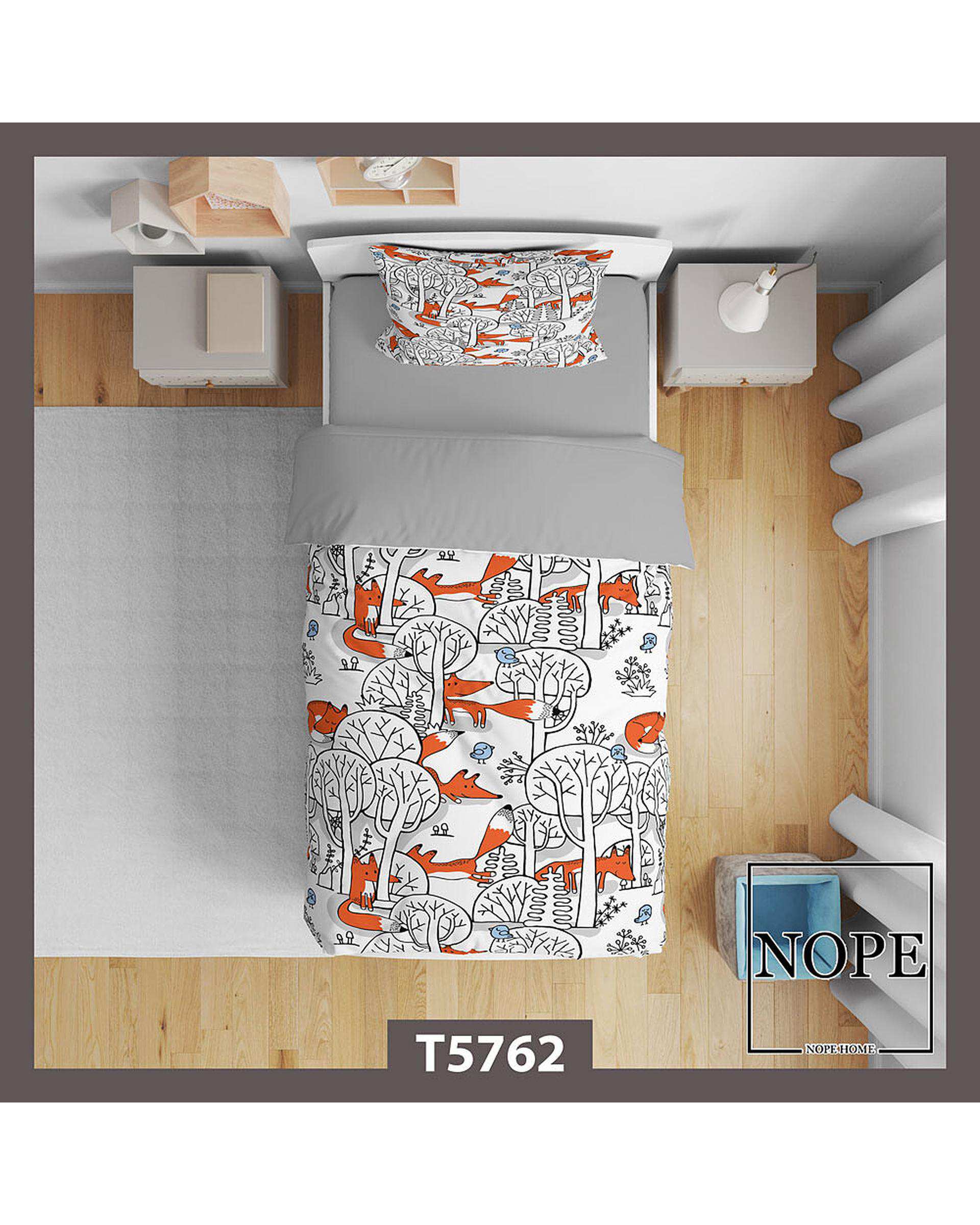 سرویس لحاف روتختی کودک یک نفره 5 تکه نوپه هوم Nopehome طرح درخت کد T5762