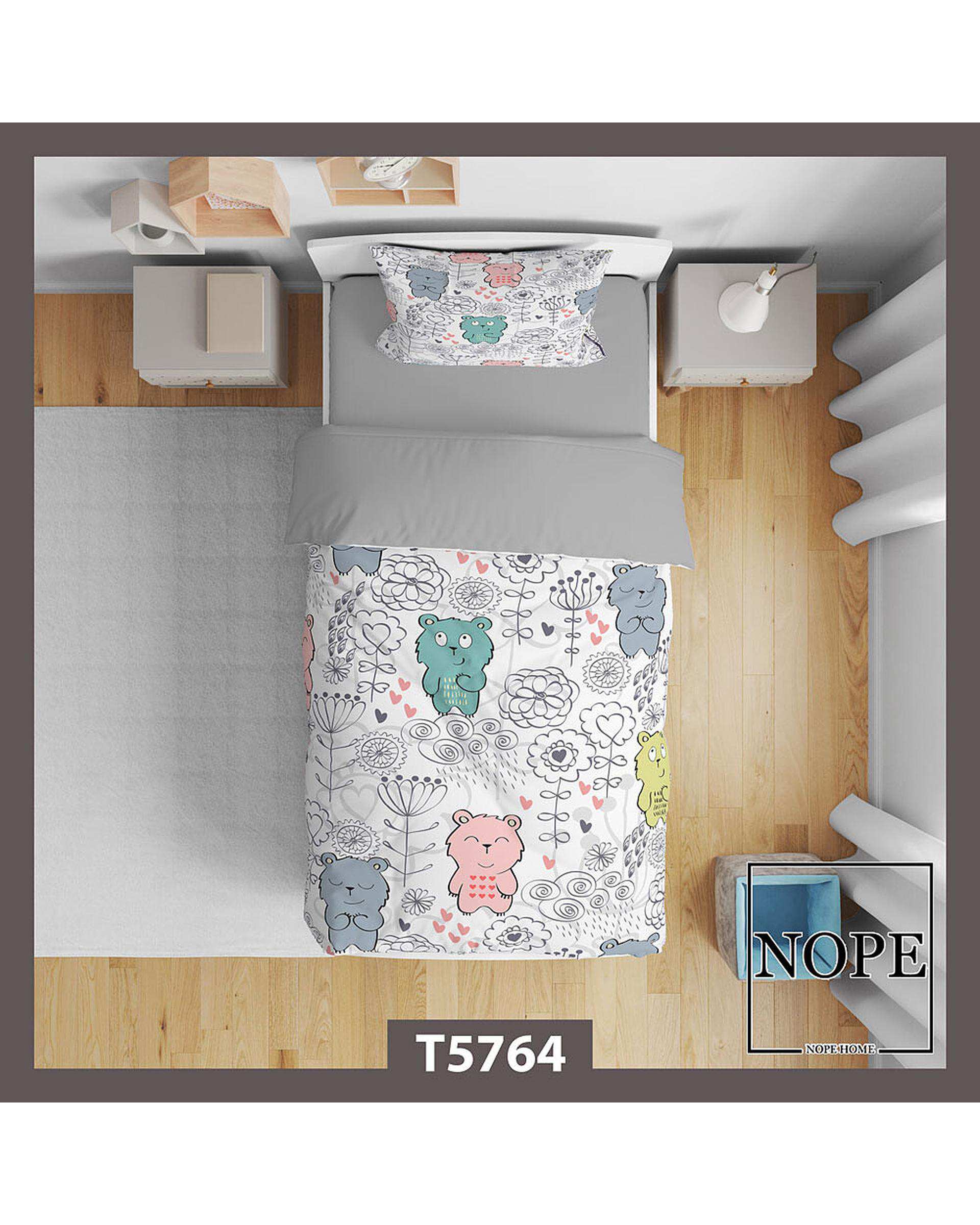 سرویس لحاف روتختی کودک یک نفره 5 تکه نوپه هوم Nopehome طرح کارتونی کد T5764