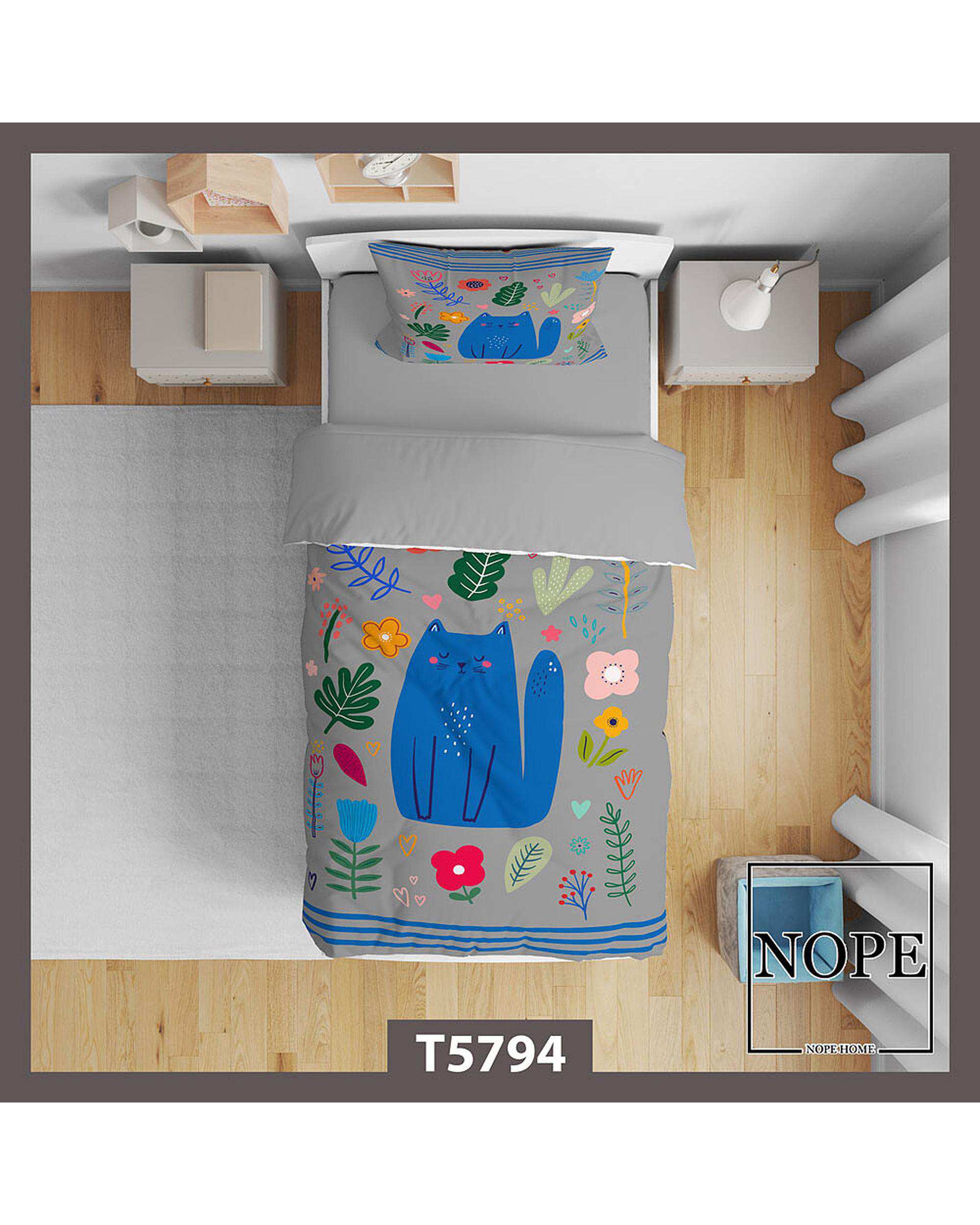 سرویس لحاف روتختی کودک یک نفره 5 تکه نوپه هوم Nopehome طرح کارتونی کد T5794