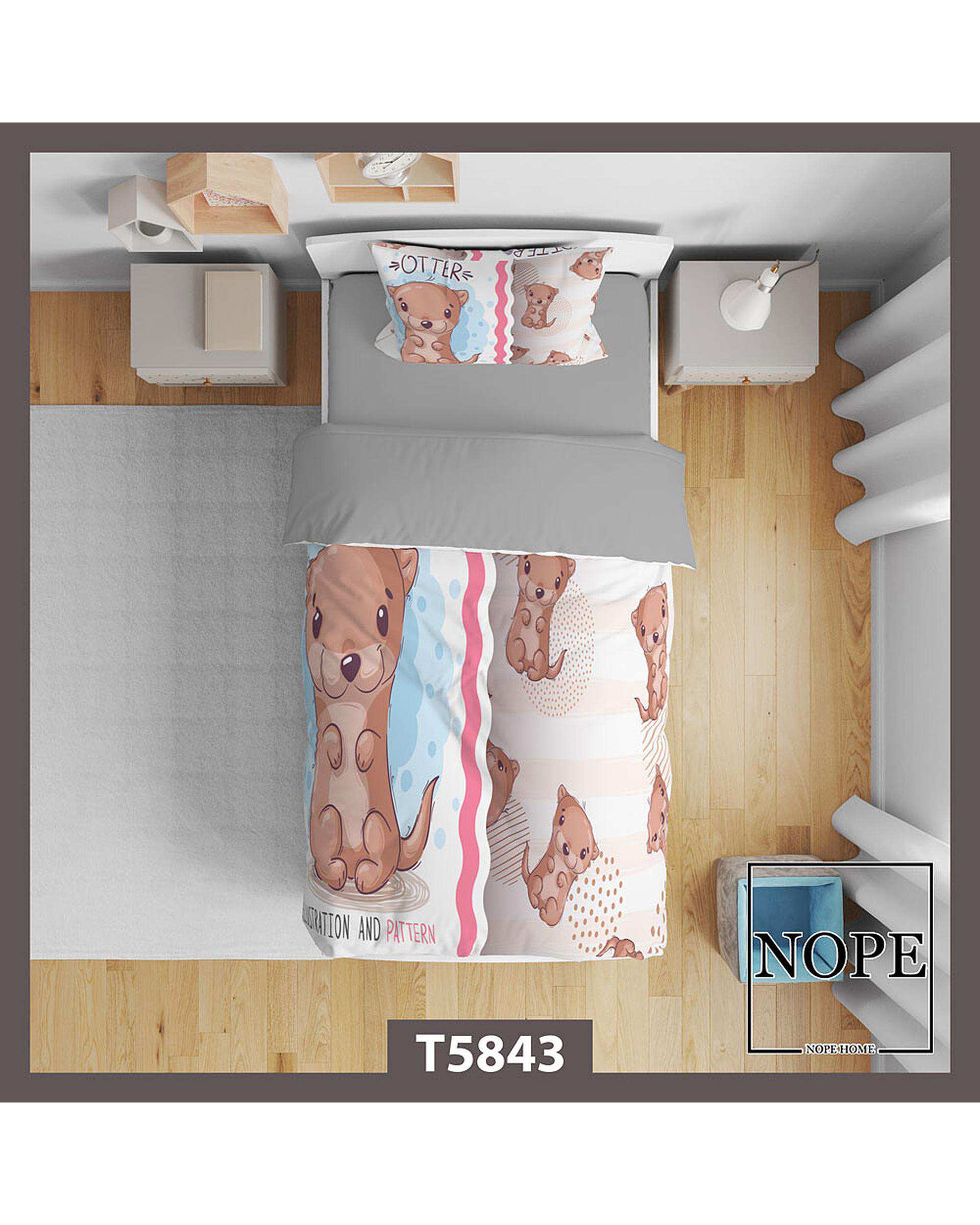 سرویس لحاف روتختی کودک یک نفره 5 تکه نوپه هوم Nopehome طرح فانتزی بچگانه کد T5843