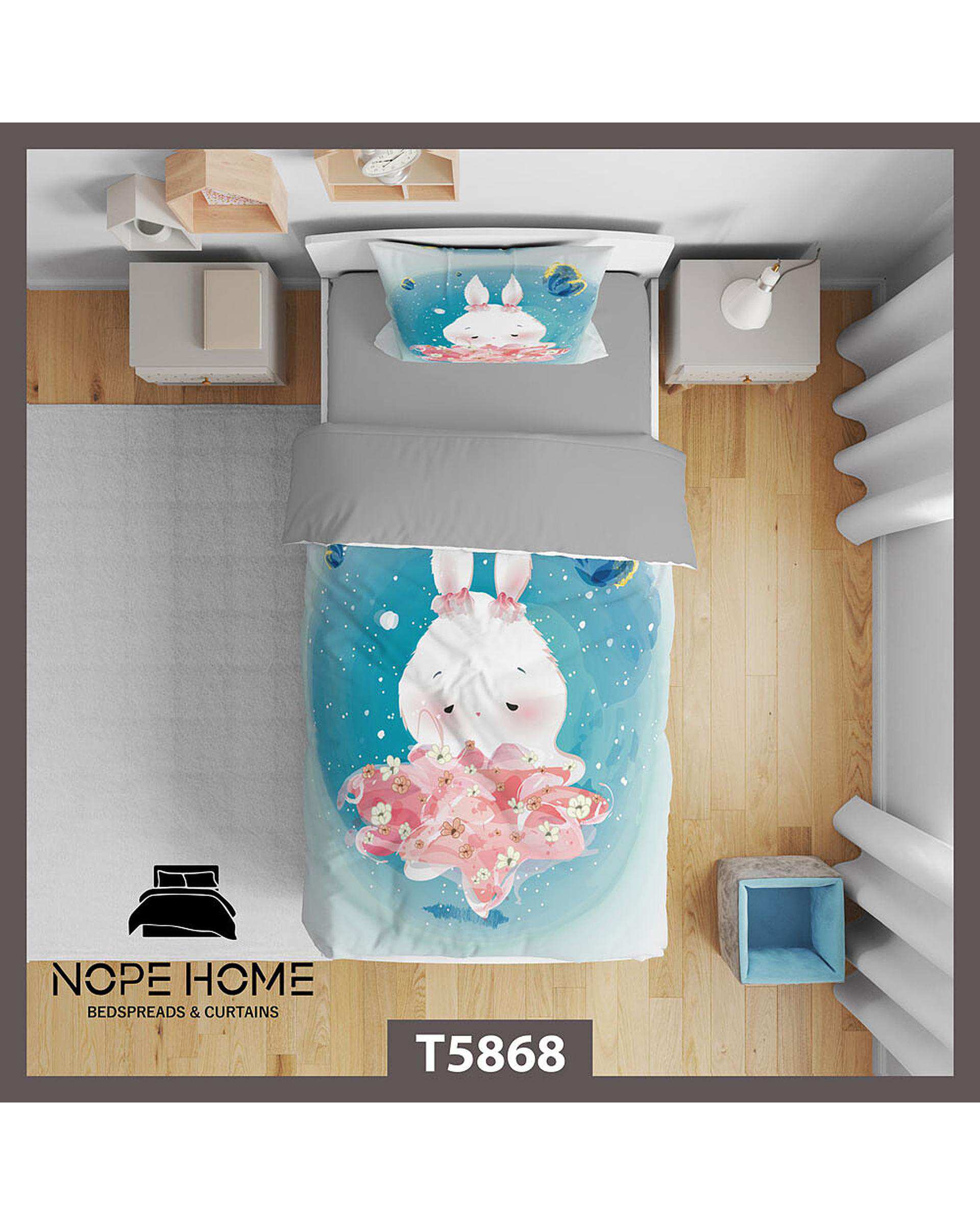 سرویس لحاف روتختی کودک یک نفره 5 تکه نوپه هوم Nopehome طرح بچگانه کد T5868