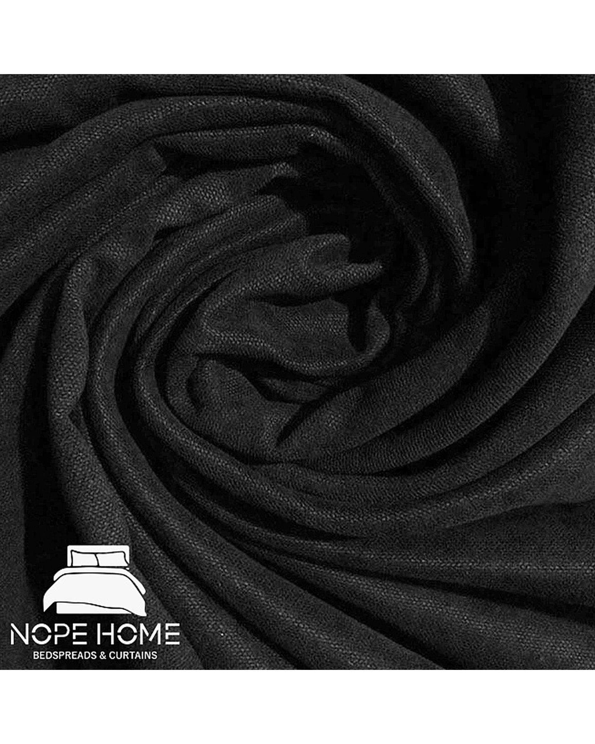 سرویس لحاف روتختی مینیمال کتان مخمل یک نفره 5 تکه مشکی نوپه هوم Nopehome طرح لوزی کد MKK13