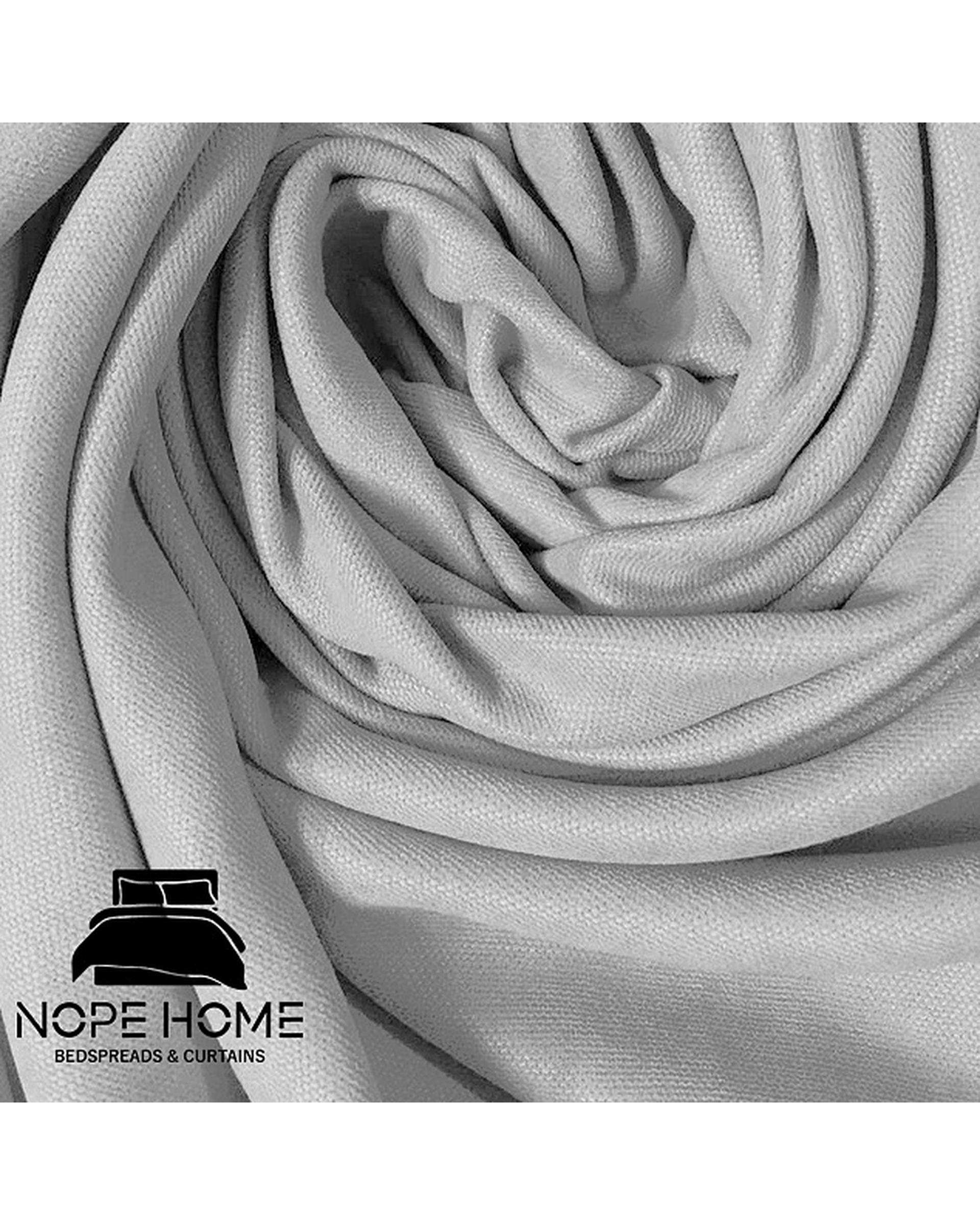 سرویس لحاف روتختی مینیمال کتان مخمل یک نفره 5 تکه نقره ای نوپه هوم Nopehome طرح مربع کد MKK20