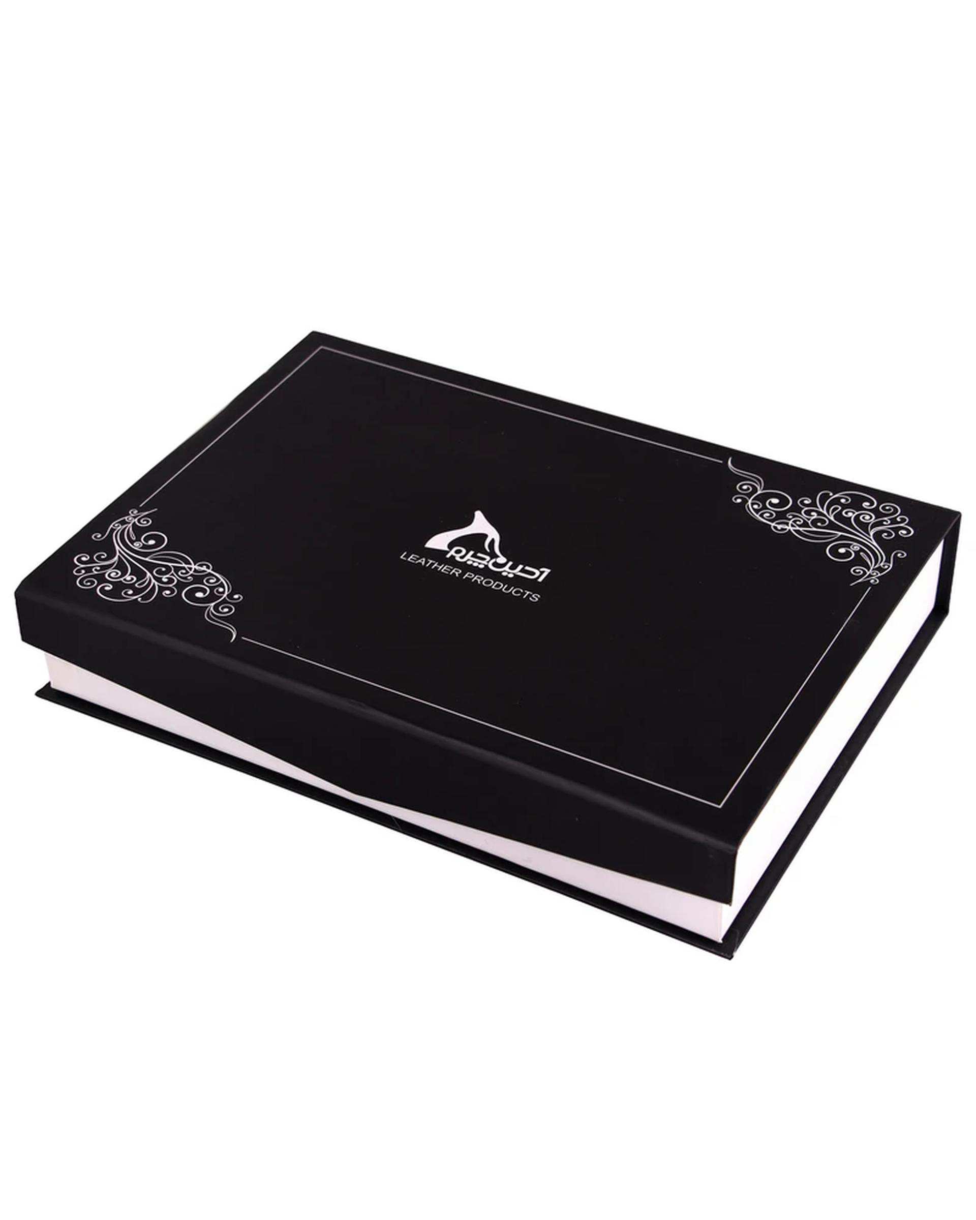 ست هدیه چرم مردانه مشکی چرم بارز Charm Barez کد DS55HB