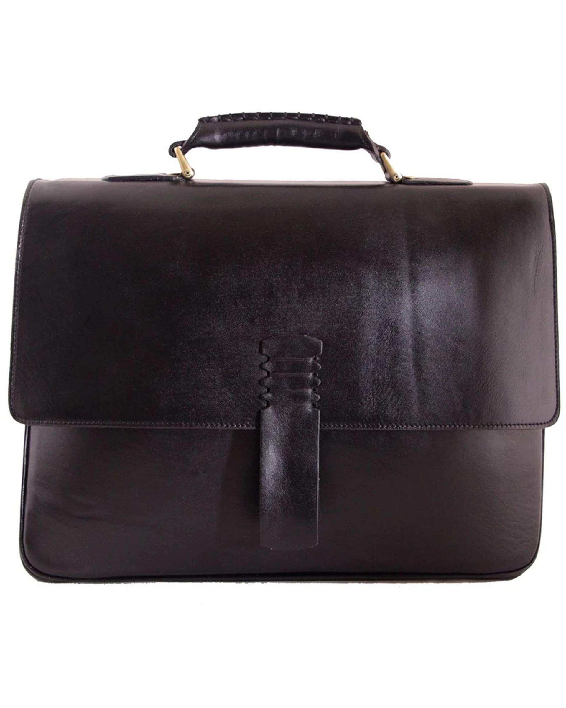کیف چرم اداری مردانه مشکی چرم بارز Charm Barez مدل DL4