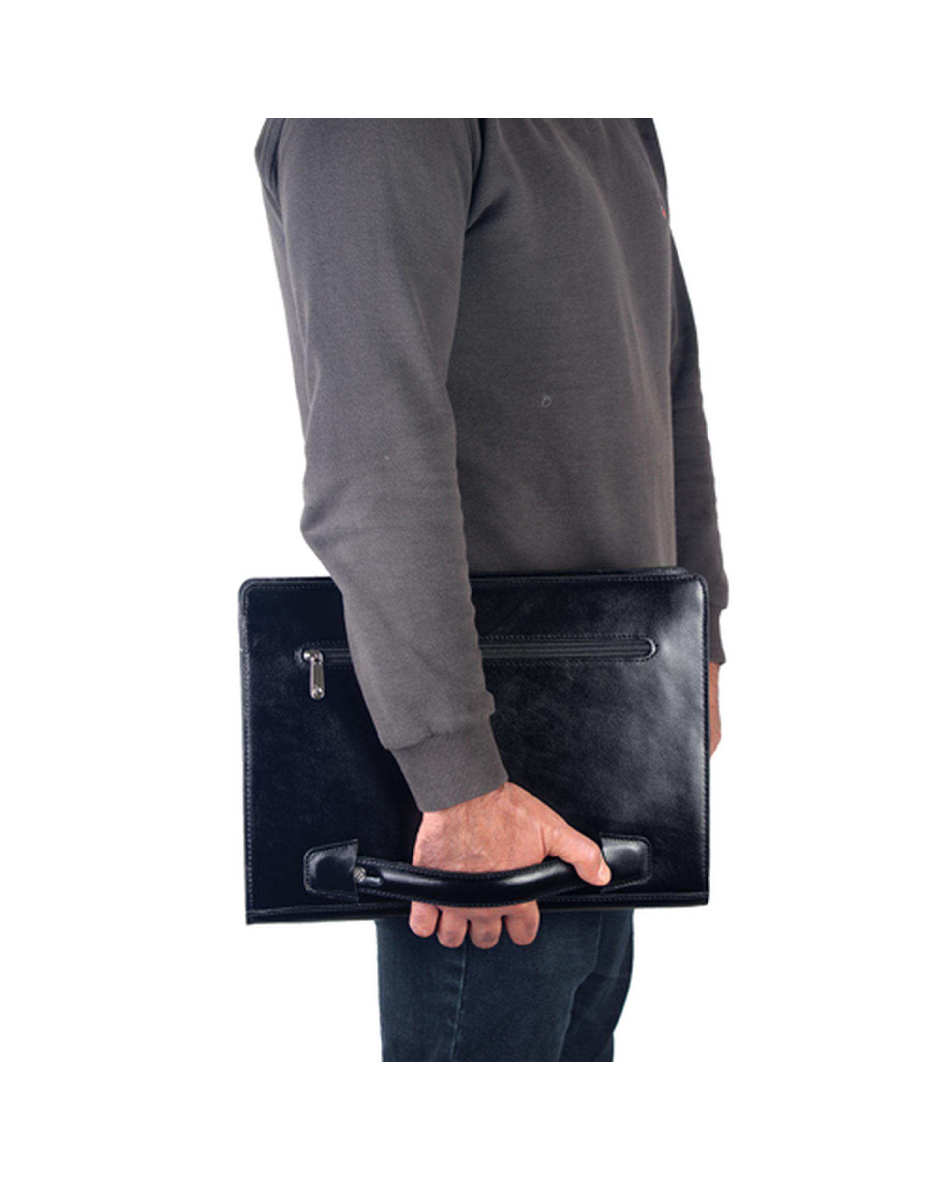 کیف دستی چرم مشکی چرم بارز Charm Barez مدل DF40