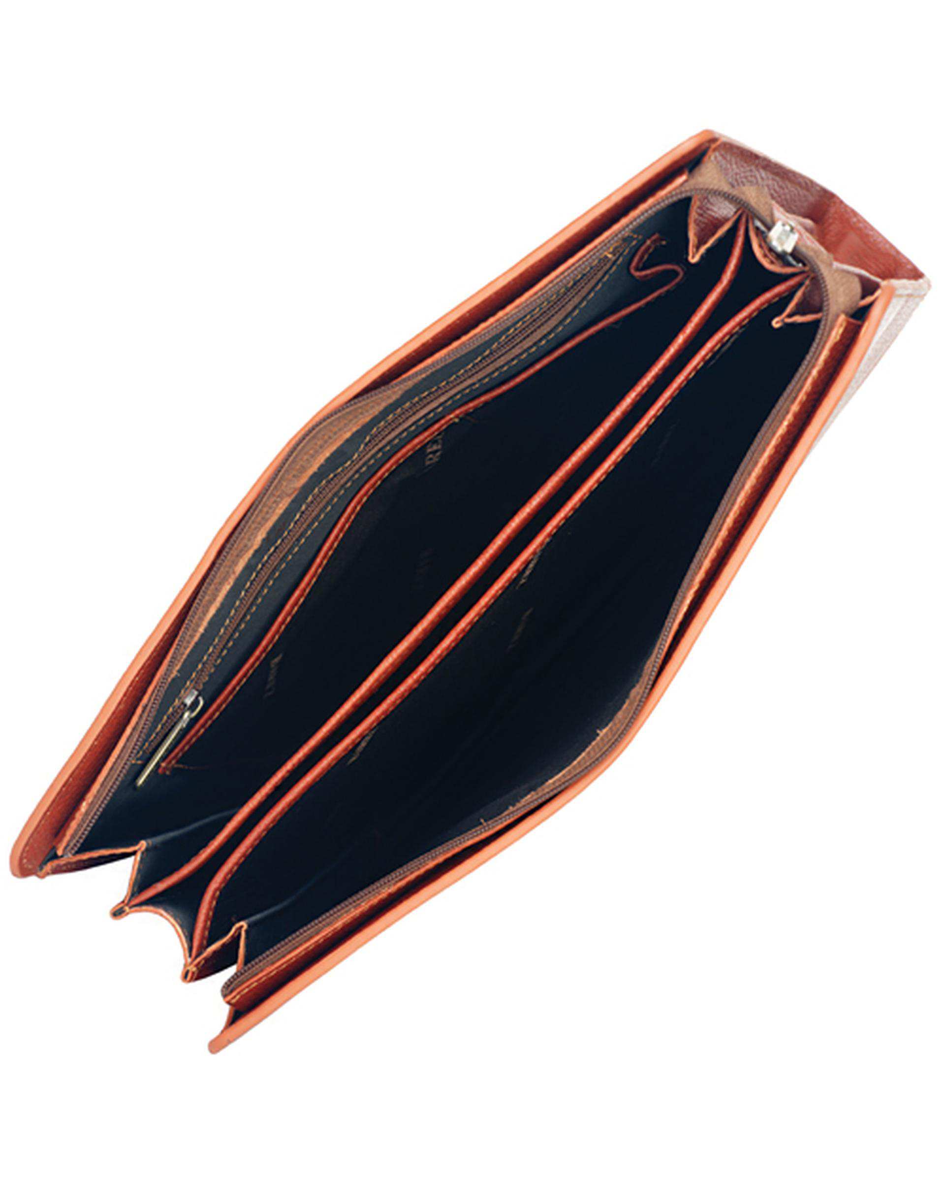 کیف دستی چرم عسلی چرم بارز Charm Barez مدل DF40.PRIMA