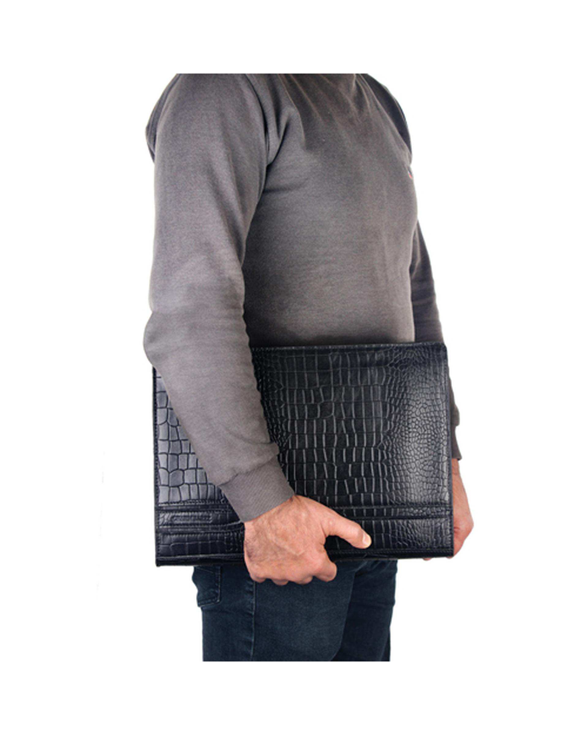 کیف دستی چرم مشکی چرم بارز Charm Barez مدل DF40.PRIMA