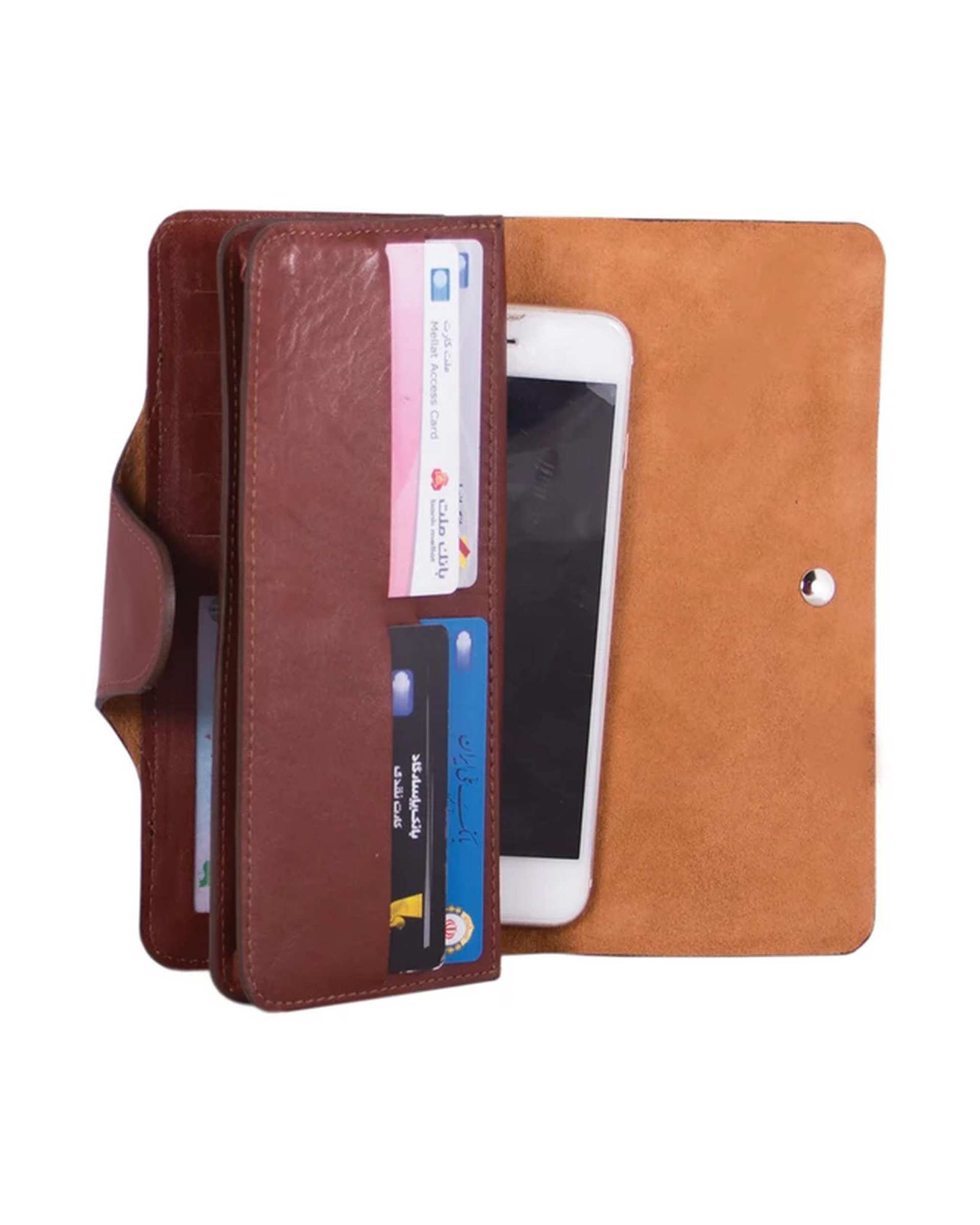 ست هدیه چرم مردانه عسلی چرم بارز Charm Barez کد DS50.nw