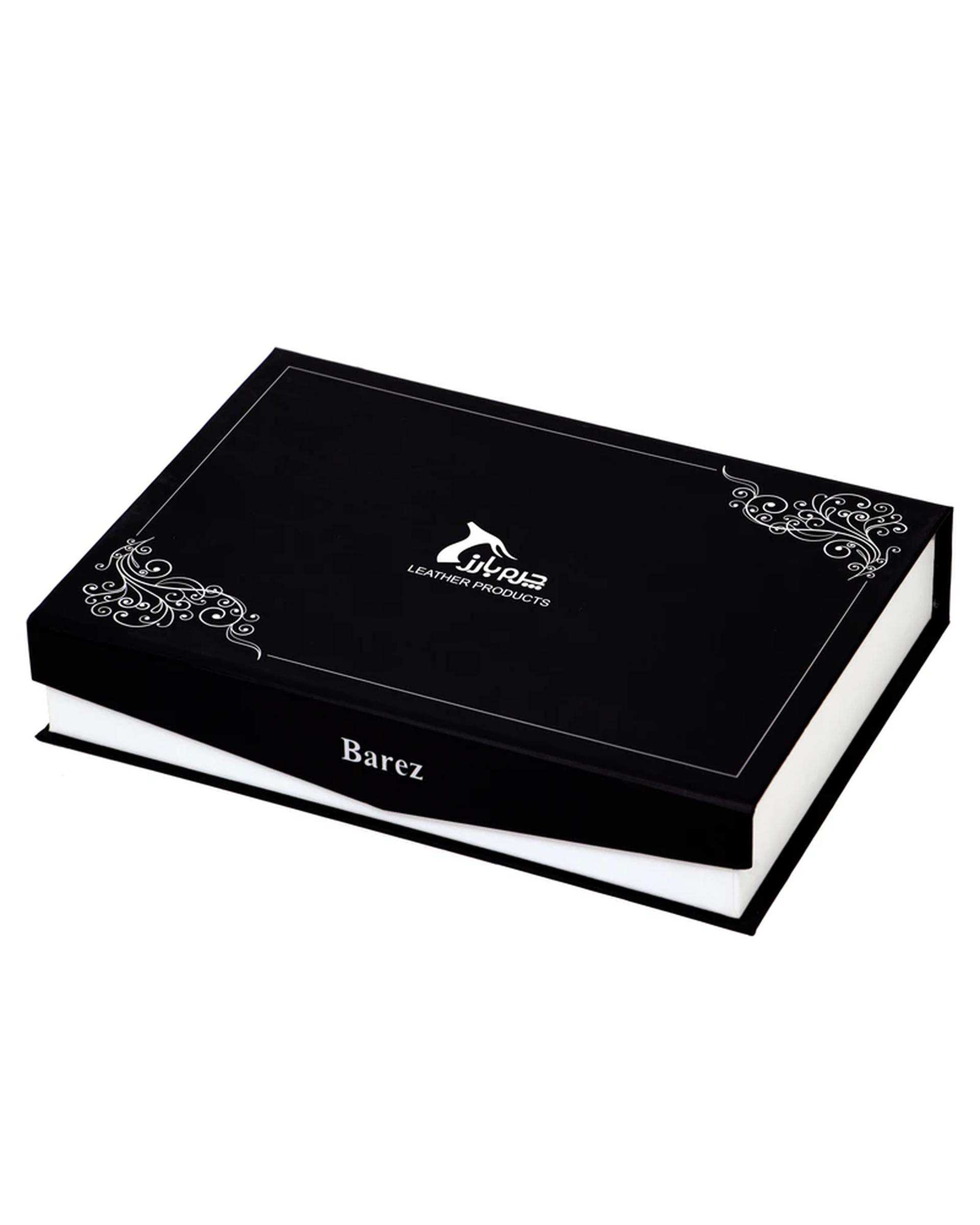 ست هدیه چرم مردانه قهوه ای چرم بارز Charm Barez کد DS50.nw