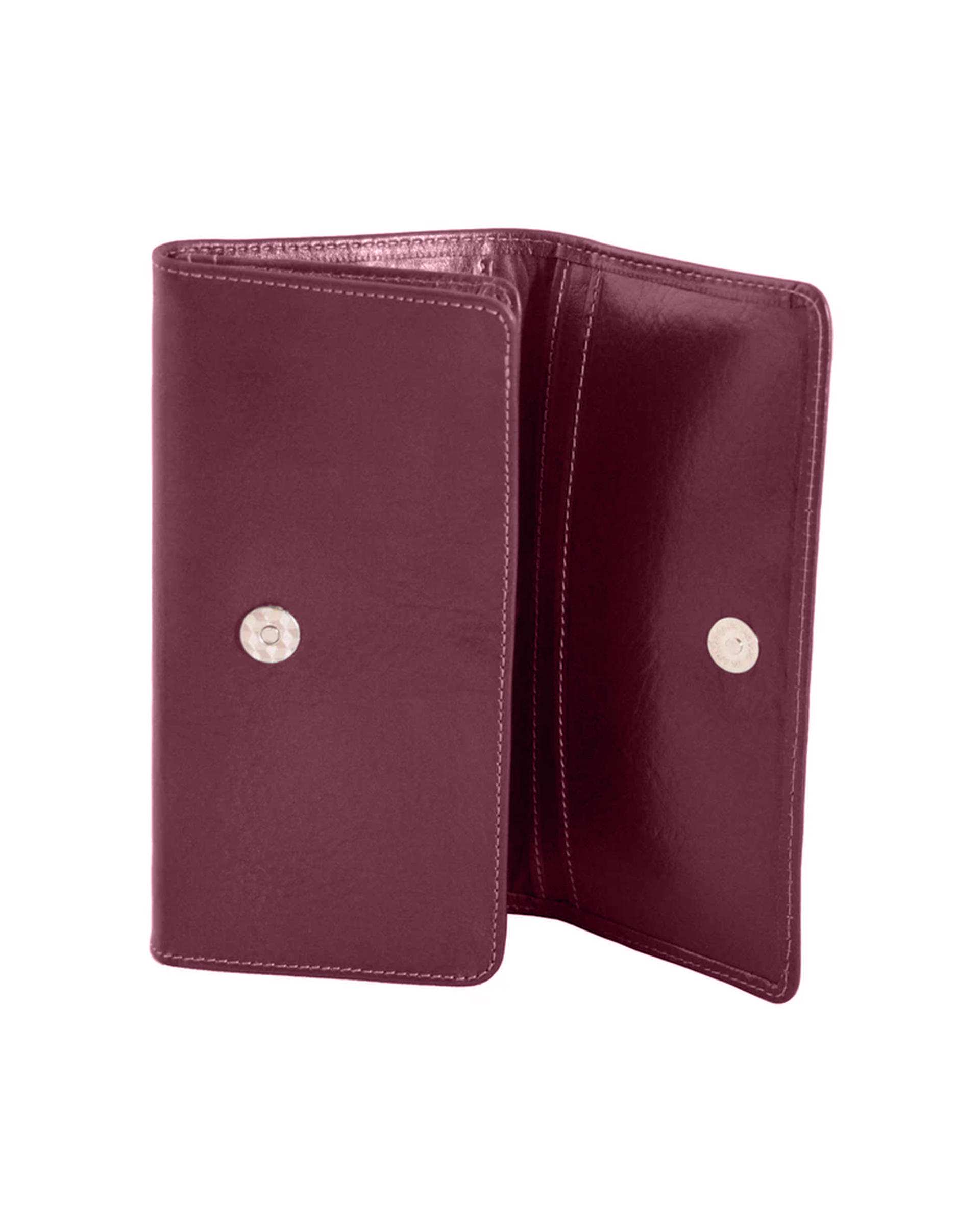 کیف پول چرم زنانه زرشکی چرم بارز Charm Barez مدل DM23.1