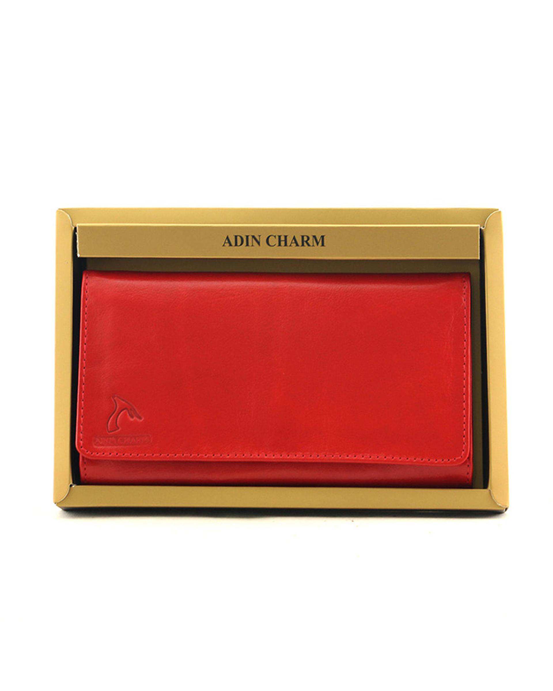کیف پول چرم زنانه قرمز چرم بارز Charm Barez مدل DM23.1