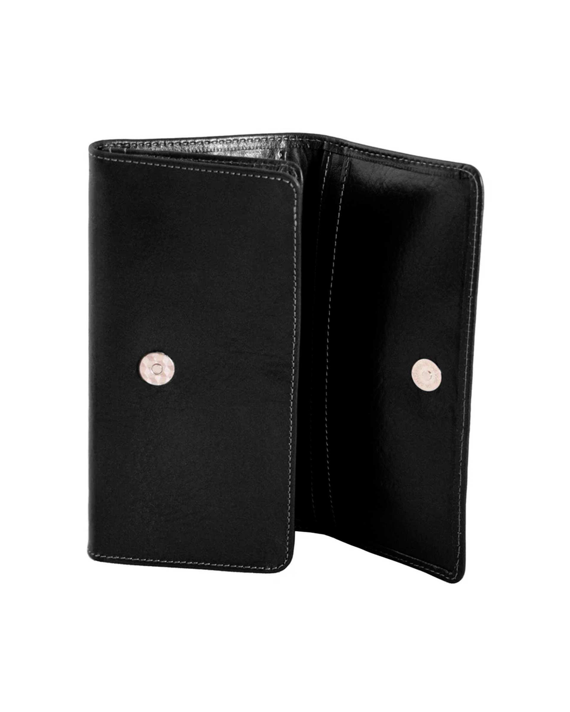 کیف پول چرم زنانه مشکی چرم بارز Charm Barez مدل DM23.1
