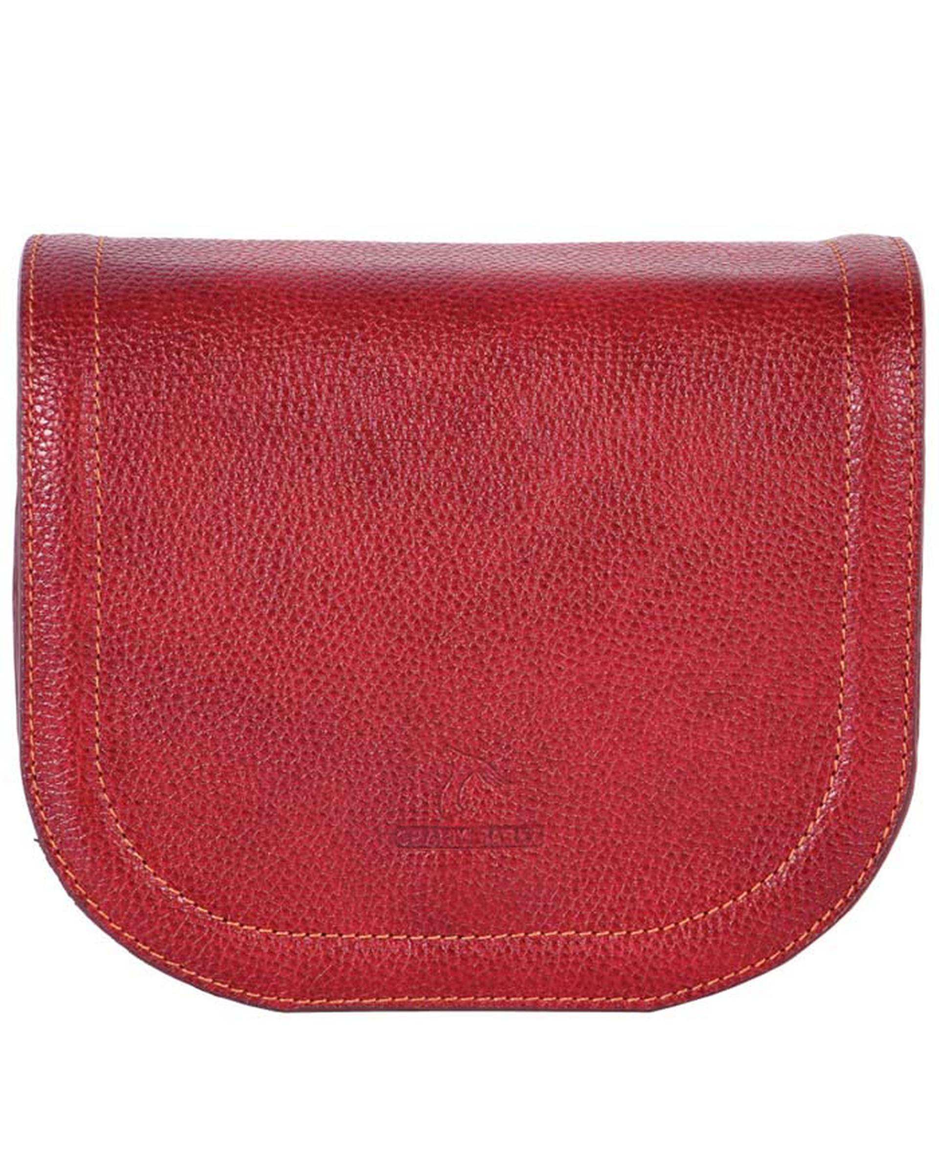 کیف چرم زنانه رودوشی زرشکی چرم بارز Charm Barez مدل DG72.1