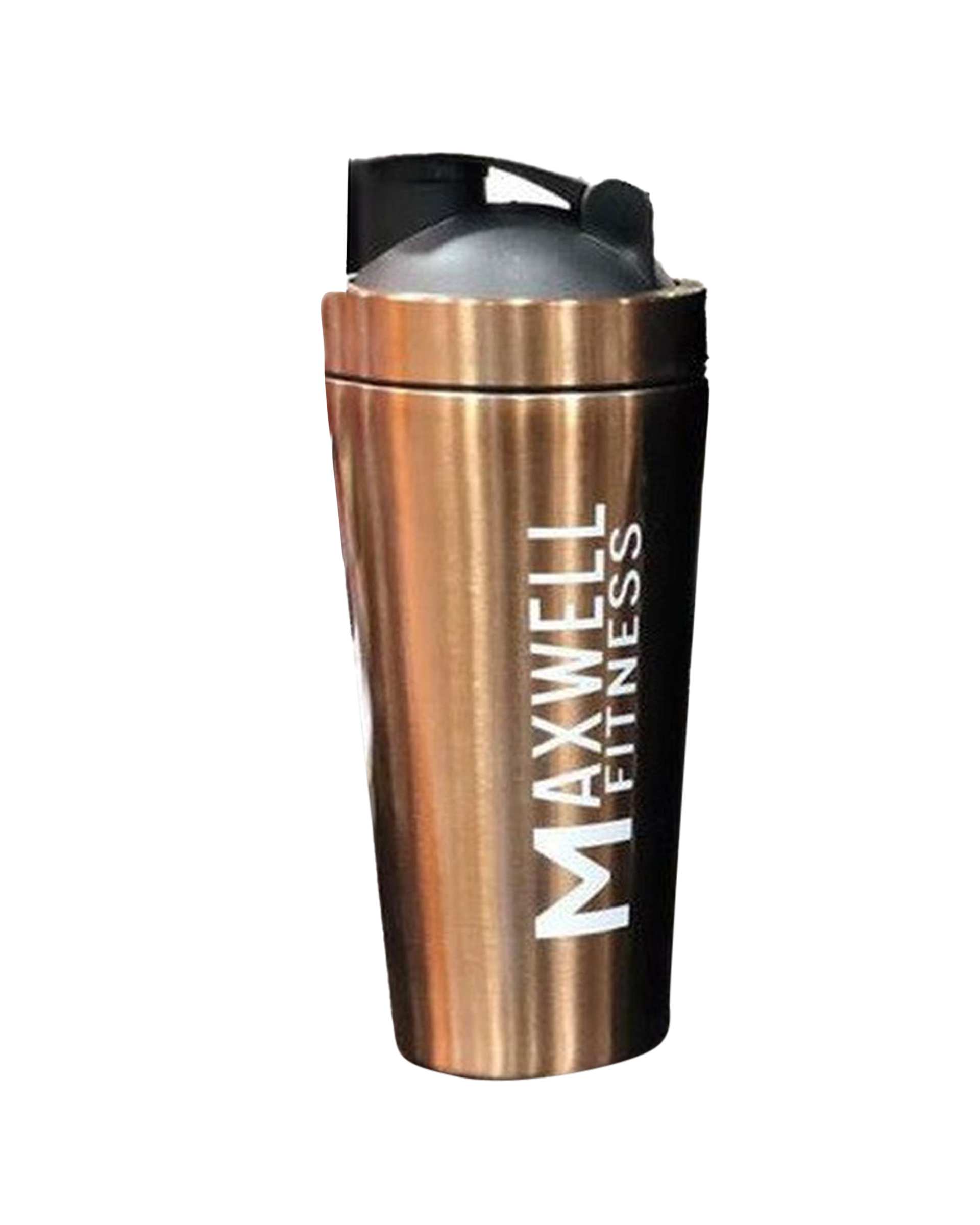 شیکر طلایی براق مدل MAXWELL FITNESS گنجایش 0.75 لیتر
