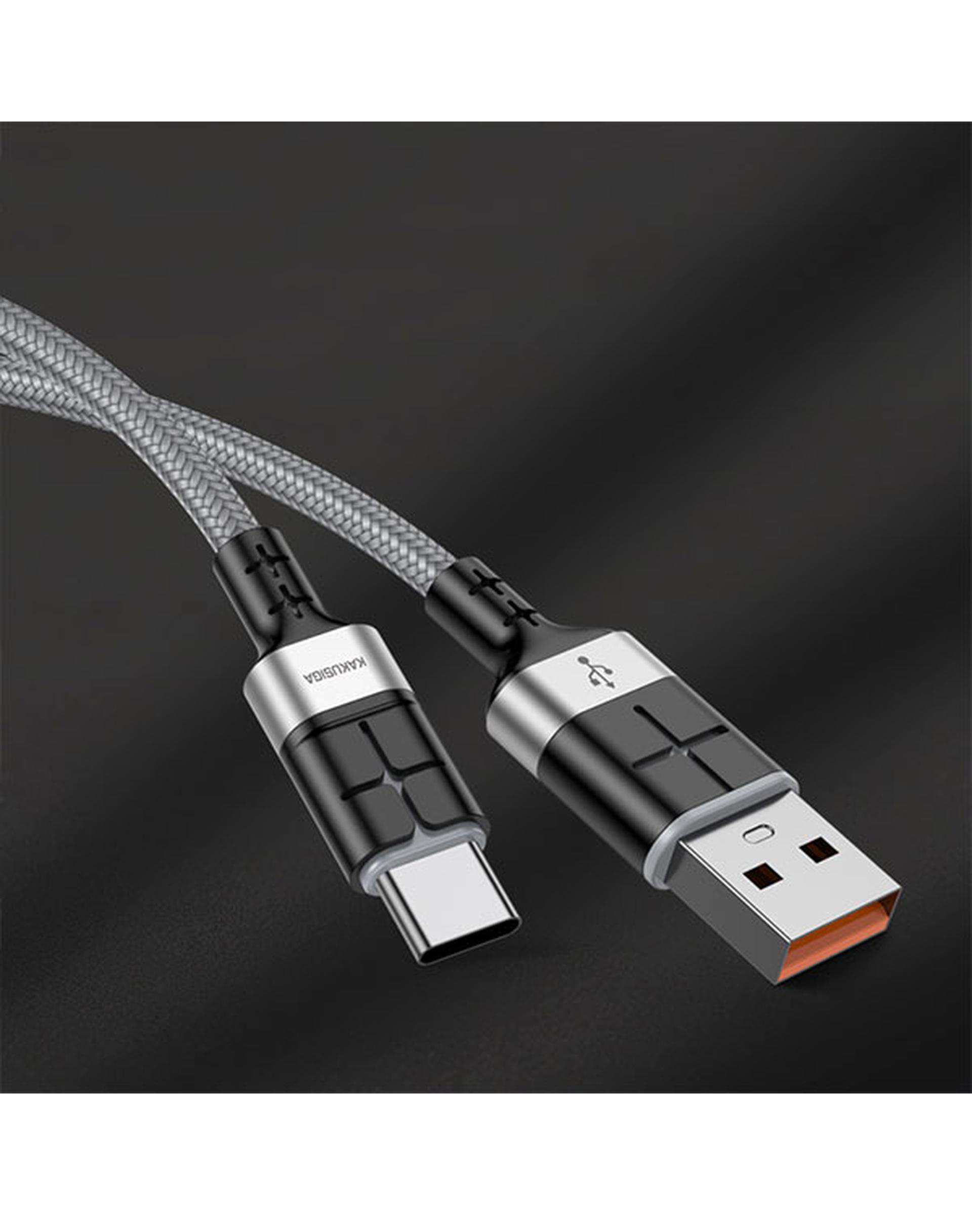 کابل شارژ تایپ سی نقره ای کاکوسیگا Kakusiga مدل KSC-696