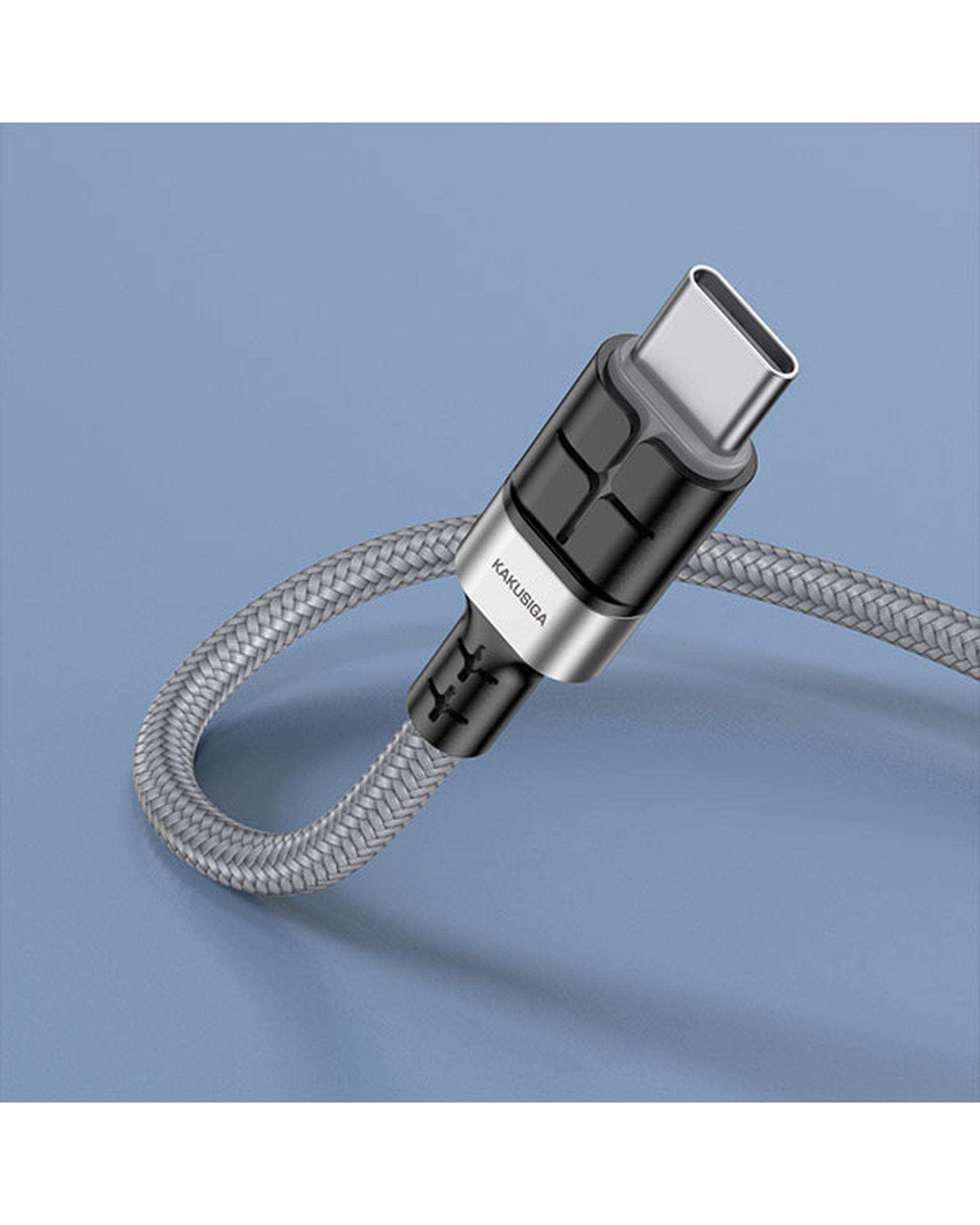 کابل شارژ تایپ سی نقره ای کاکوسیگا Kakusiga مدل KSC-696